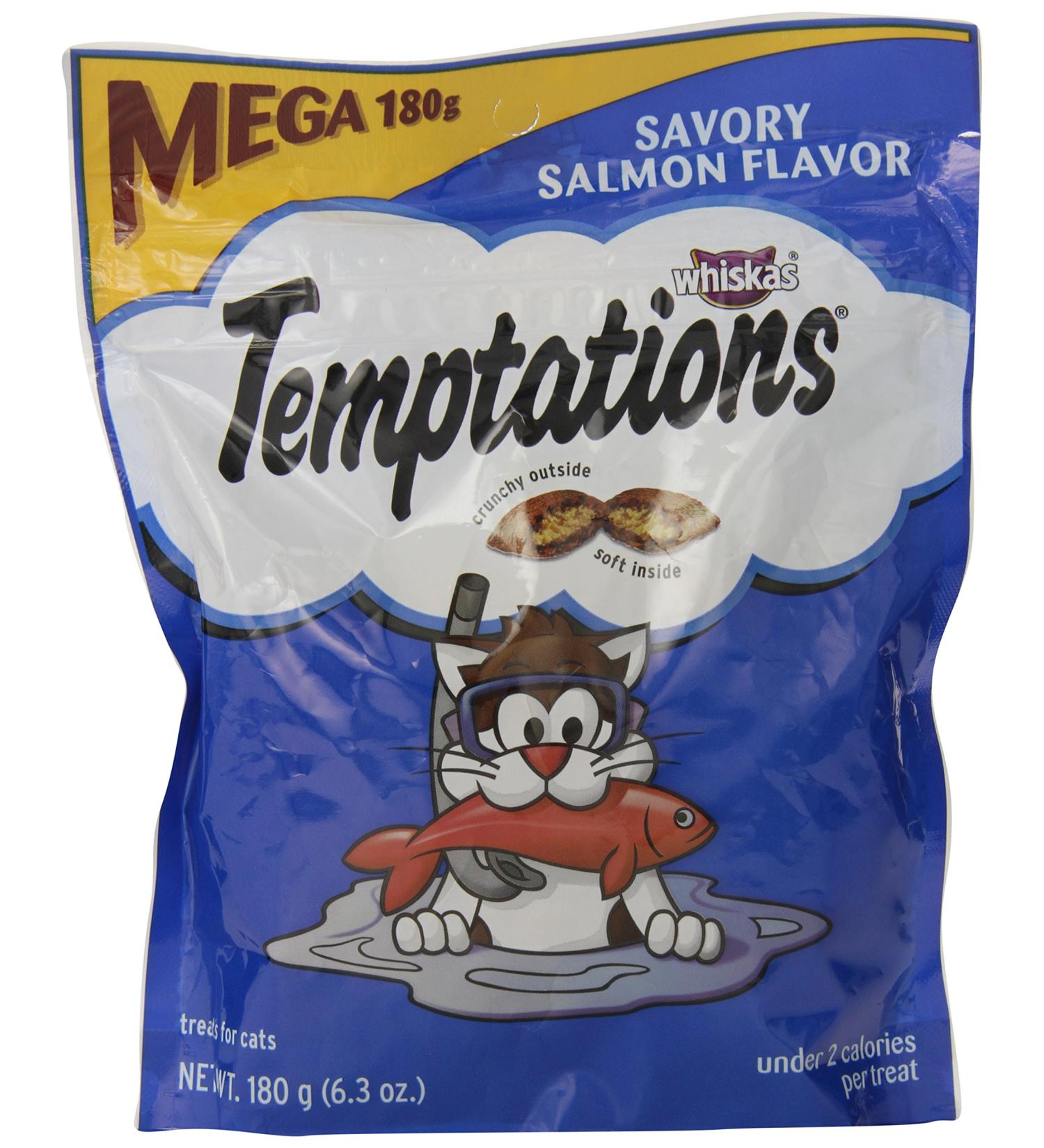 Whiskas Temptations Cat Treats - Savory Salmon Flavor (6.3 Oz) - Buy Online on GoSupps.com