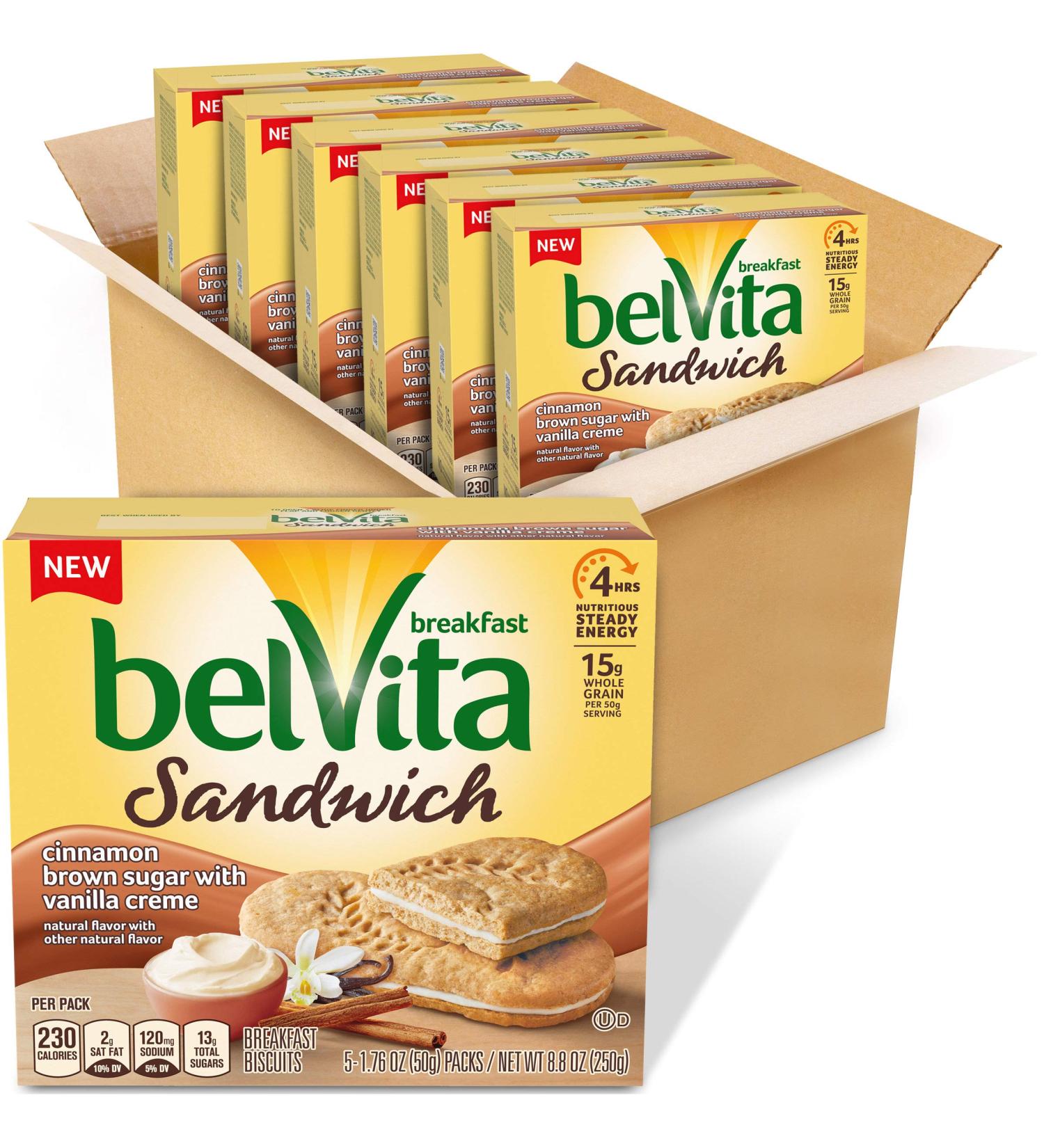 Belvita Breakfast Biscuit Sandwiches - Cinnamon Brown Sugar & Vanilla Creme  6 Pack - Buy Online on GoSupps.com