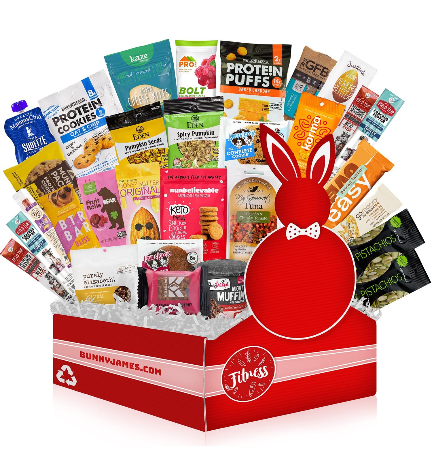 High Protein Fitness Box: Organic Protein Bars, Jerky, Nuts, Cookies & Granola Mix - Men and Women's Premium Care Package - Buy Online on GoSupps.com