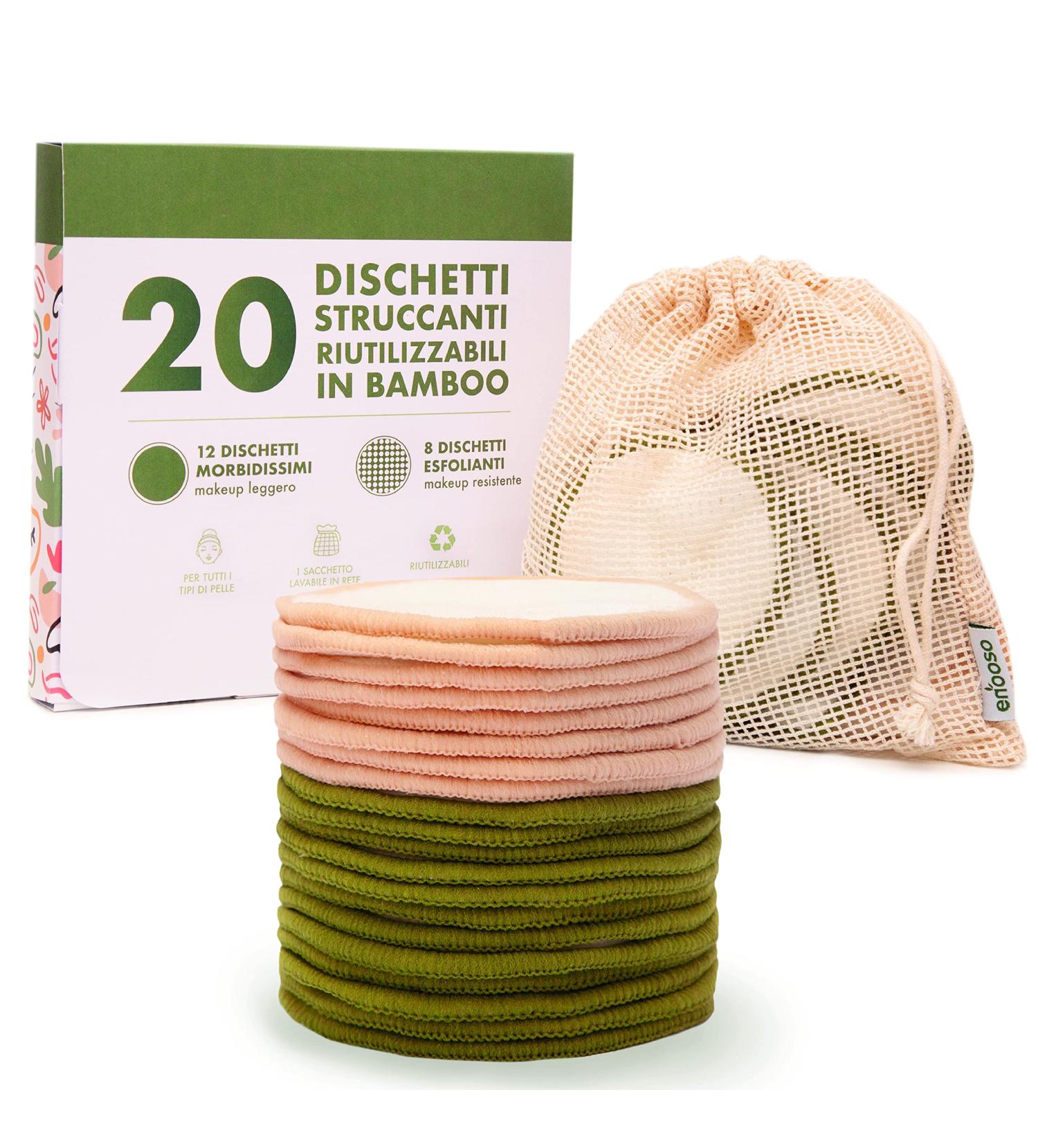 20 Washable Bamboo Jam Pads | Reusable Makeup Removal Towels | Enooso (12 Soft + 8 Peels) - Eco-Friendly & Sustainable Beauty Solution - Buy Online on GoSupps.com