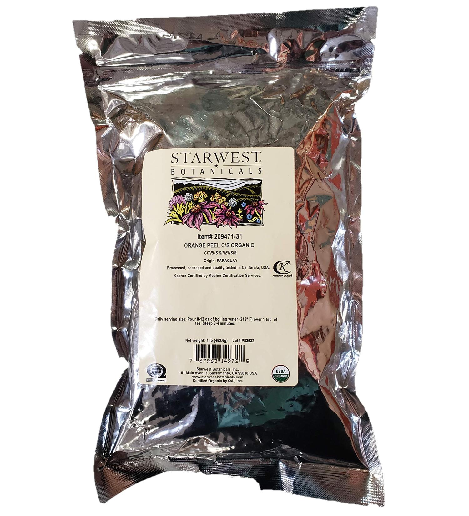 Orange Peel Powder Organic - Citrus sinensis 1 lb (Starwest Botanicals)