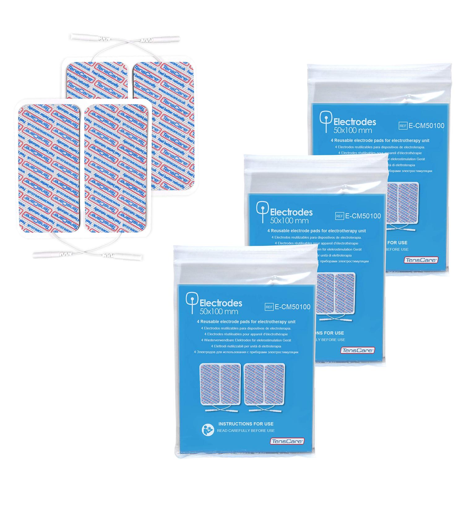 TensCare Replacement Electrodes - 50x100mm 3 packs of 4 electrodes (50 x 100 mm) - Buy Online on GoSupps.com