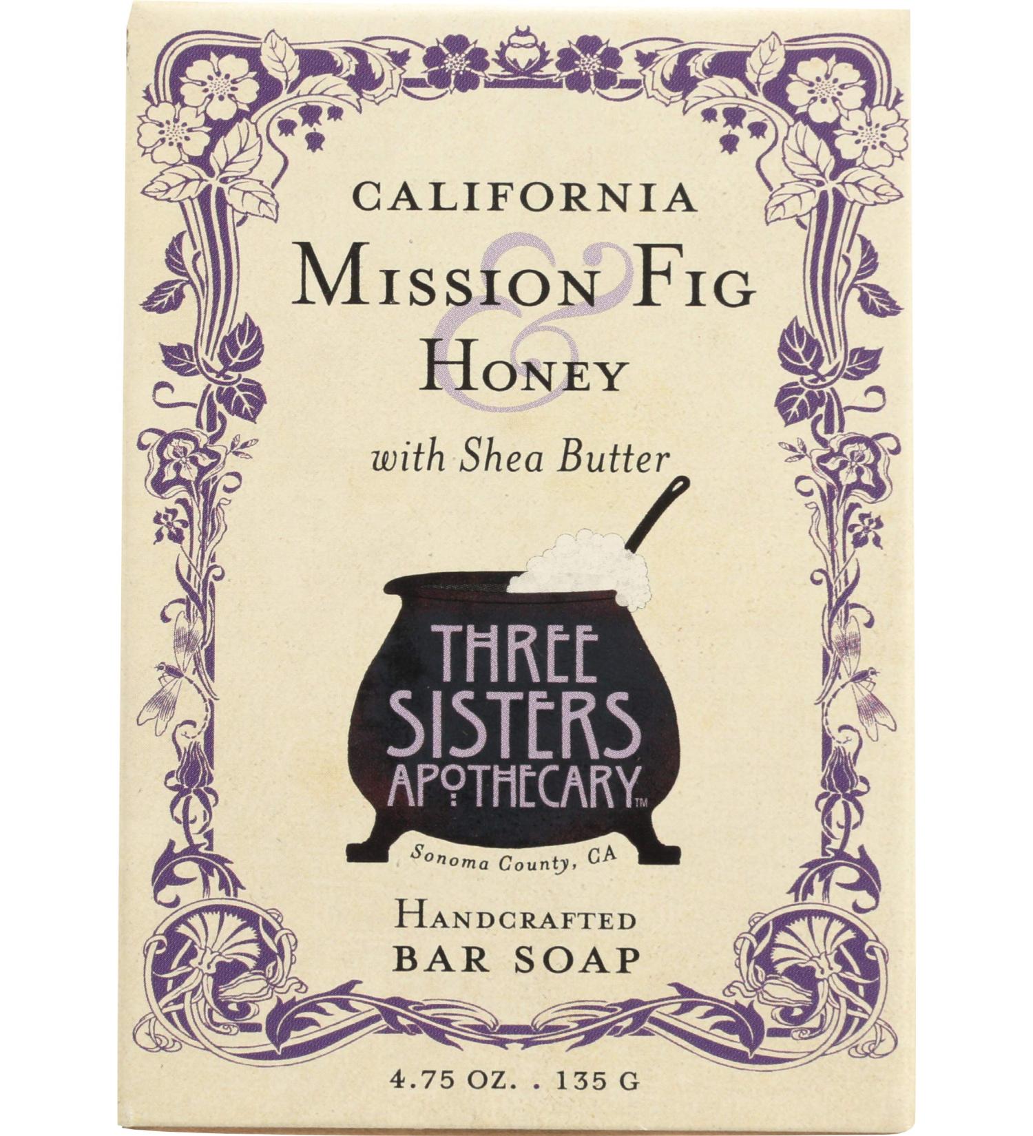 Buy THREE SISTERS APOTHECARY California Mission Fig & Honey Bar Soap 4.75 OZ | Premium Natural Soap for International Shipping - Buy Online on GoSupps.com