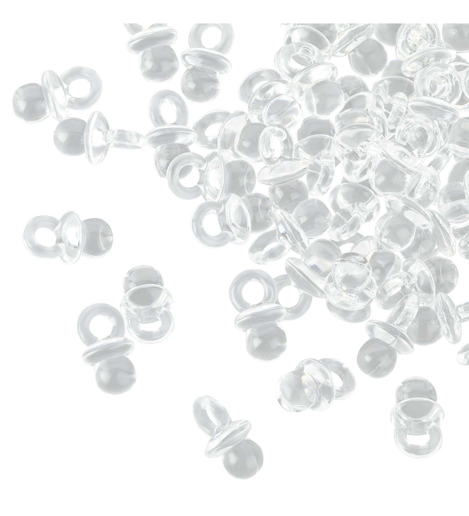 100 Transparent Kleenes dream trade decoration pacifier - vintage pacifier - pacifier as a decoration for birthdays baby shines 80/90 parties and other occasions - transparent - 2 cm