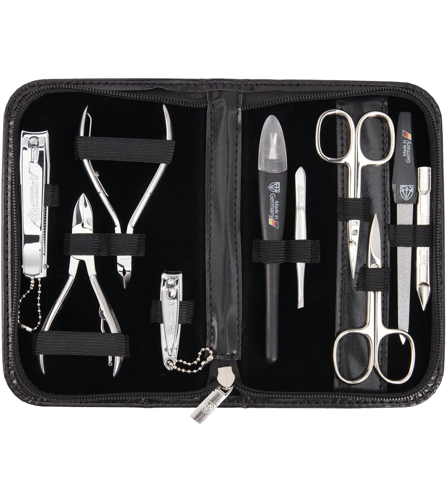 3 Swords Germany Manicure pedicure kit set Black - Synthetic Leather - Buy Online on GoSupps.com