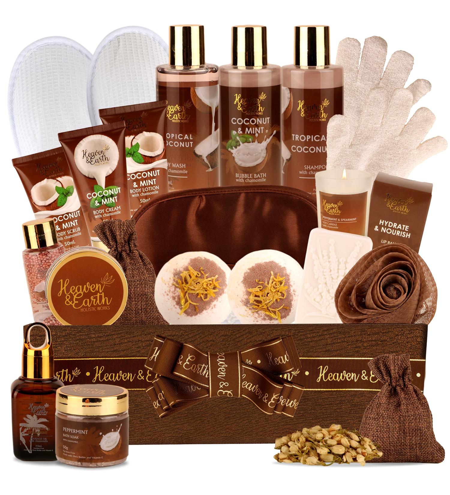 Luxury Bath Gift Set for Him & Her - Organic Spa Goodies for Men and Couples - Buy Online on GoSupps.com