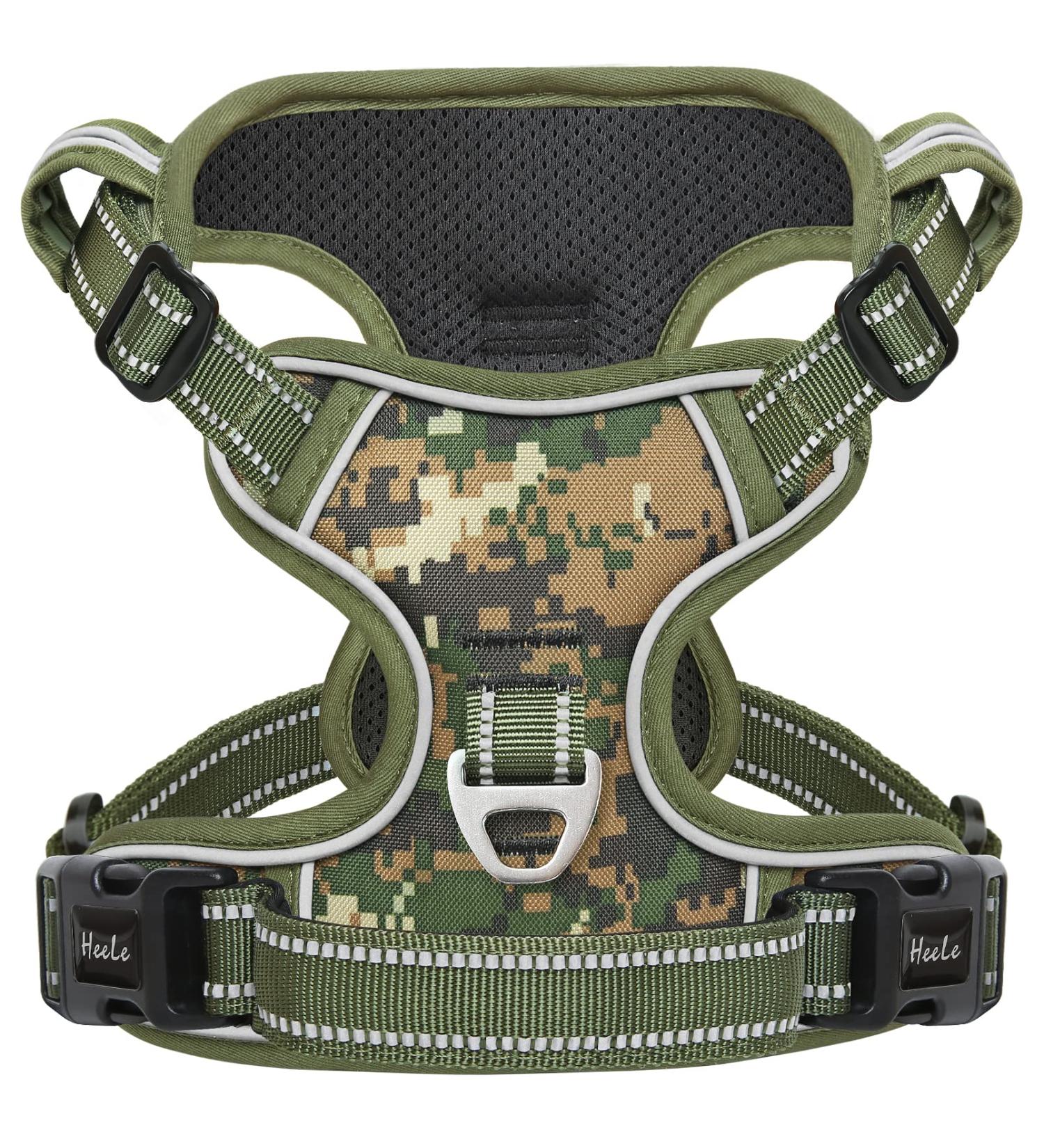 Shop Heele Dog Crockery & Camouflage Padded No-Pull Harness for Medium Dogs | Adjustable & Reflective Dog Accessories - Buy Online on GoSupps.com