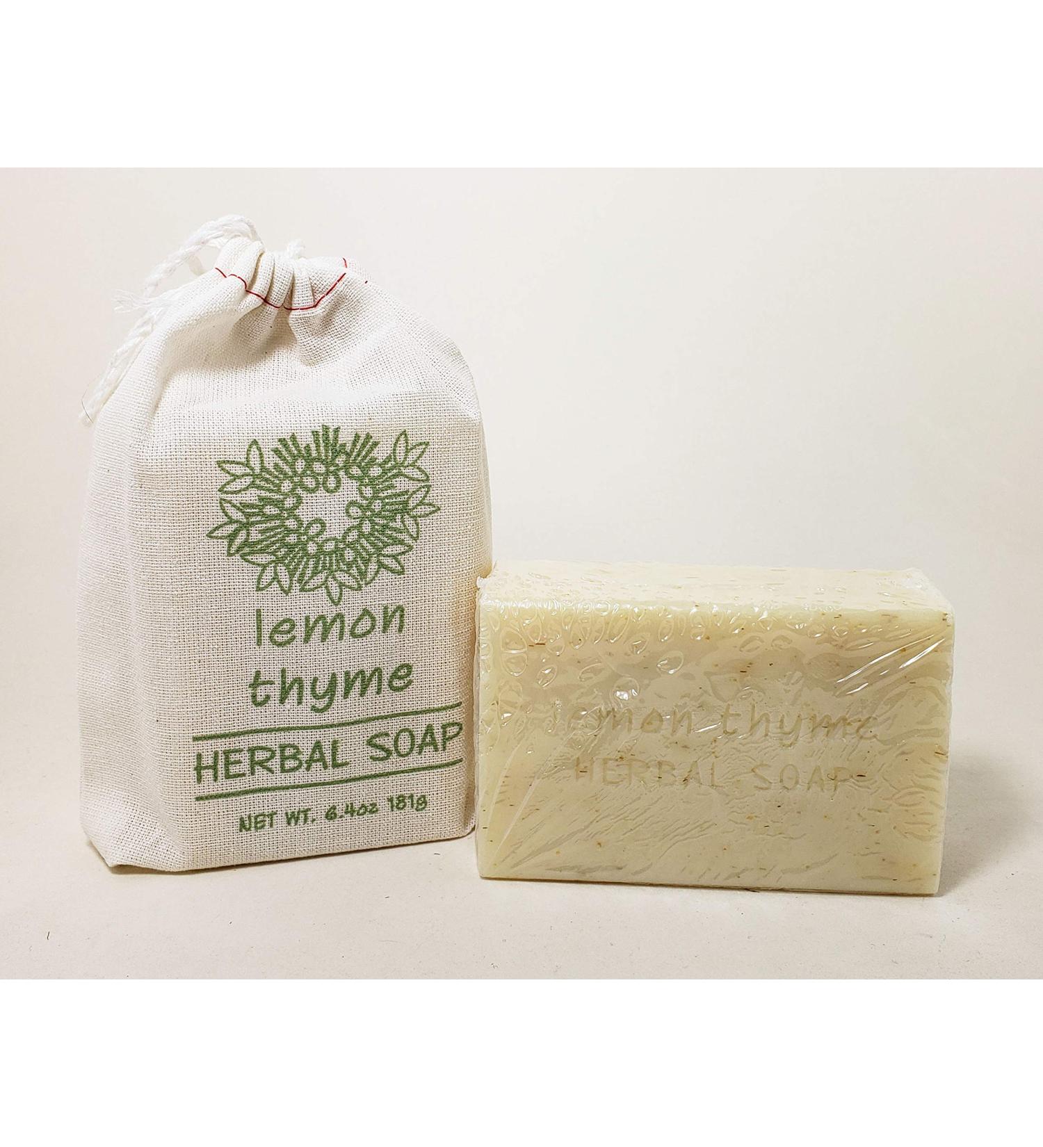 Greenwich Bay Trading Company Herbal Collection - 6.4oz Soap in Cloth Sack - Lemon Thyme