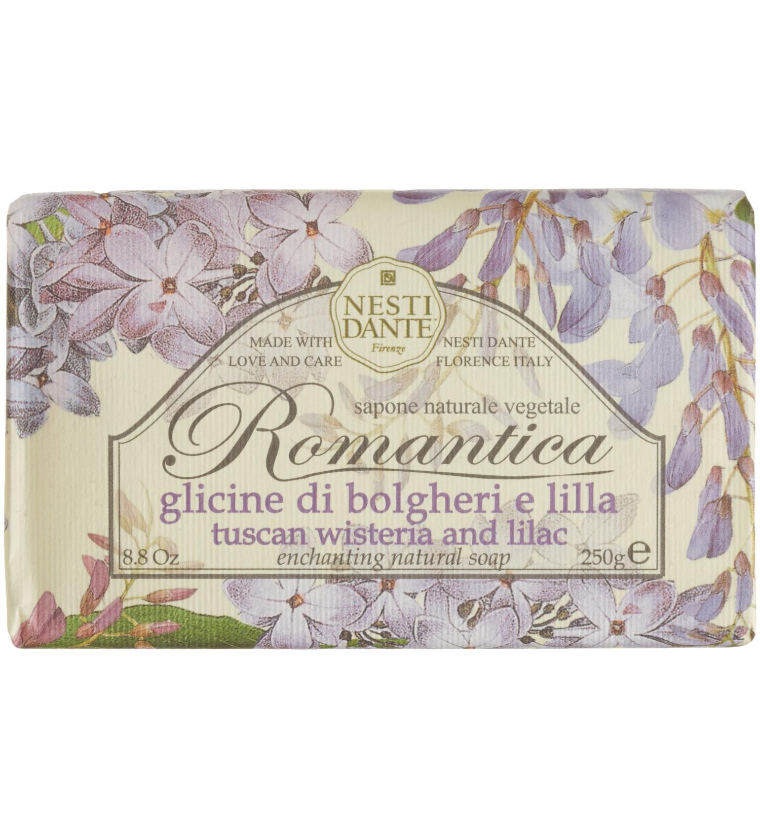 Nesti Dante Romantica Tuscan Wisteria & Lilac Natural Soap 250g - Enchanting Scent - Buy Online on GoSupps.com