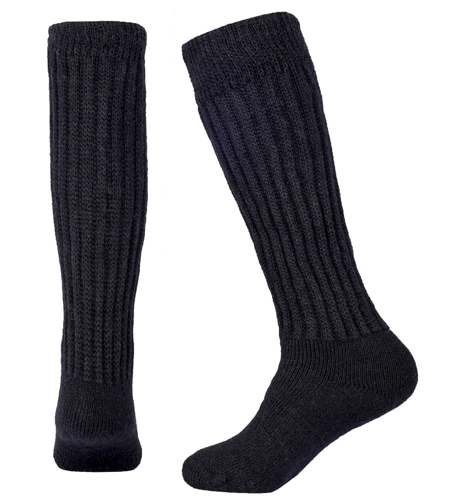 Alpacas of Montana Therapeutic Alpaca Socks - Over the Calf, Large Black - Ideal for Diabetic Neuropathy & Large Calves - Buy Online on GoSupps.com