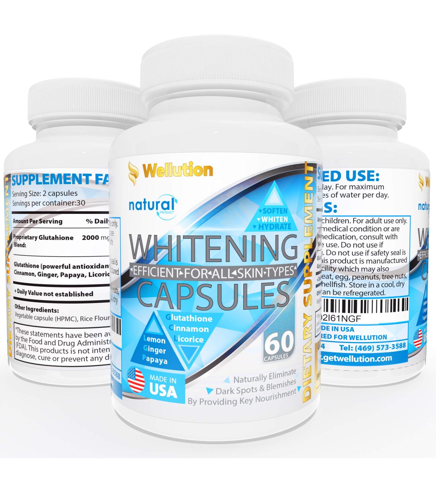 WELLUTION Herbal Supplement - 60 Capsules for Natural Skin Support - 60 Count Pack - Natural Ingredients - Buy Online on GoSupps.com