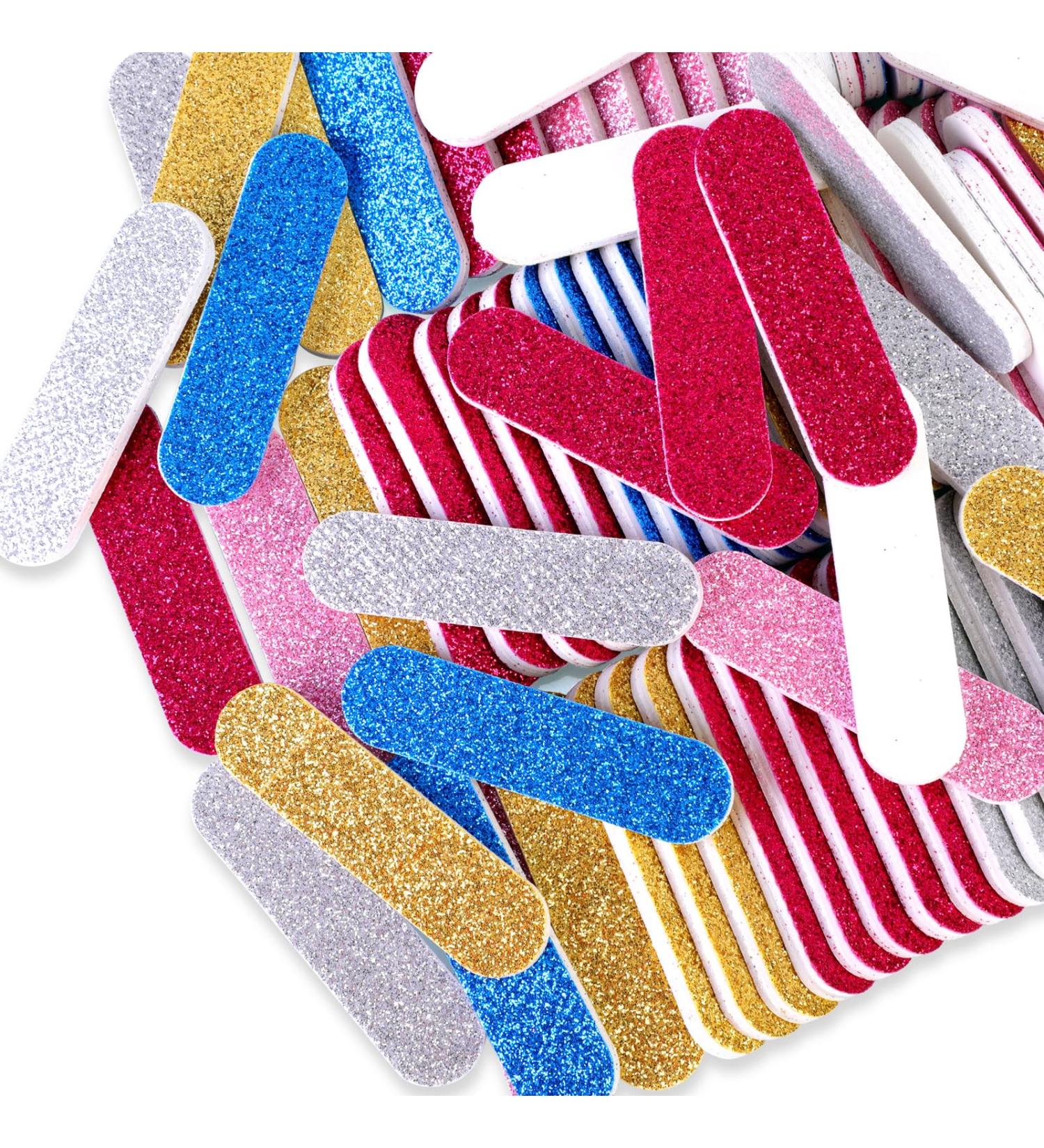 JSRQT 100 Mini Nail Files Glitter Nail File Set Nail Files for Natural Nails Double Sided Emery Board Nail Filer Professional Mini Nail Files Bulk for Acrylic Fake Nails Manicure Tool (5 Colors) - Buy Online on GoSupps.com