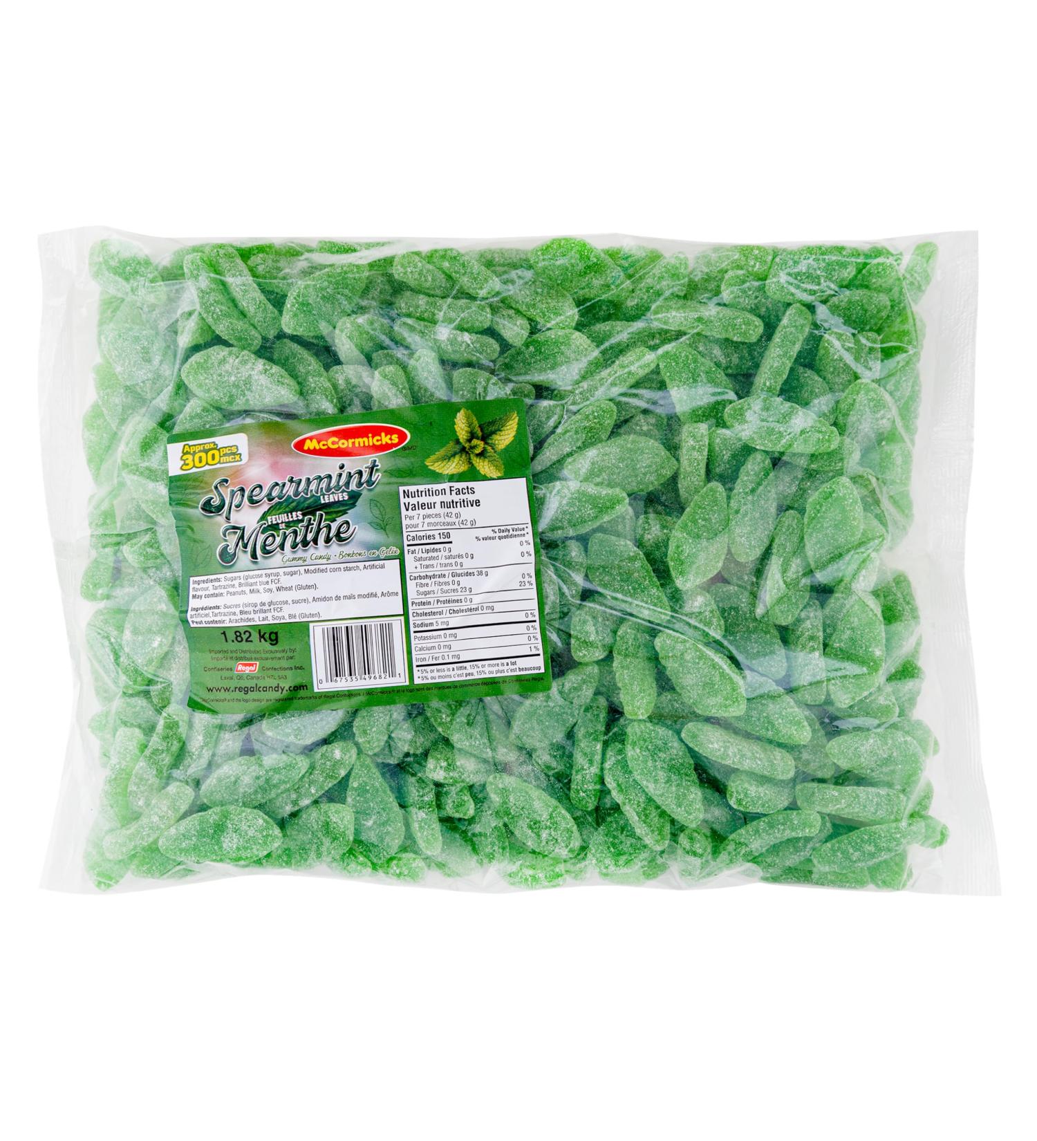 McCormicks Spearmint Leaves - Gummies - Bulk Candy Bag 1.8kg - Buy Online on GoSupps.com