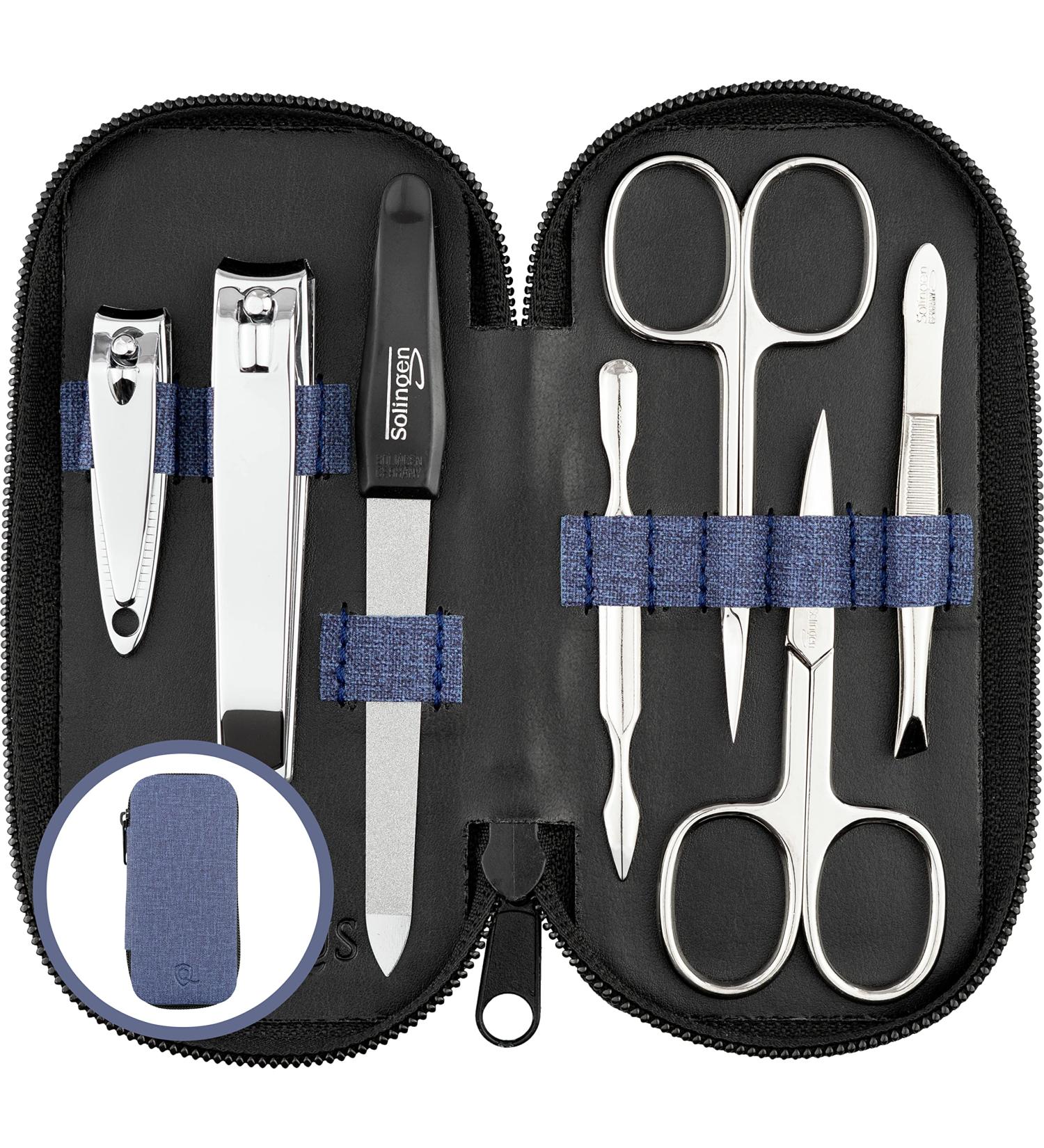 Premium Solingen Manicure Set - 7-Part Nail Kit in Art Leather Case | Best Performance & Comparison Winner | Perfect for Women & Men - Buy Online on GoSupps.com