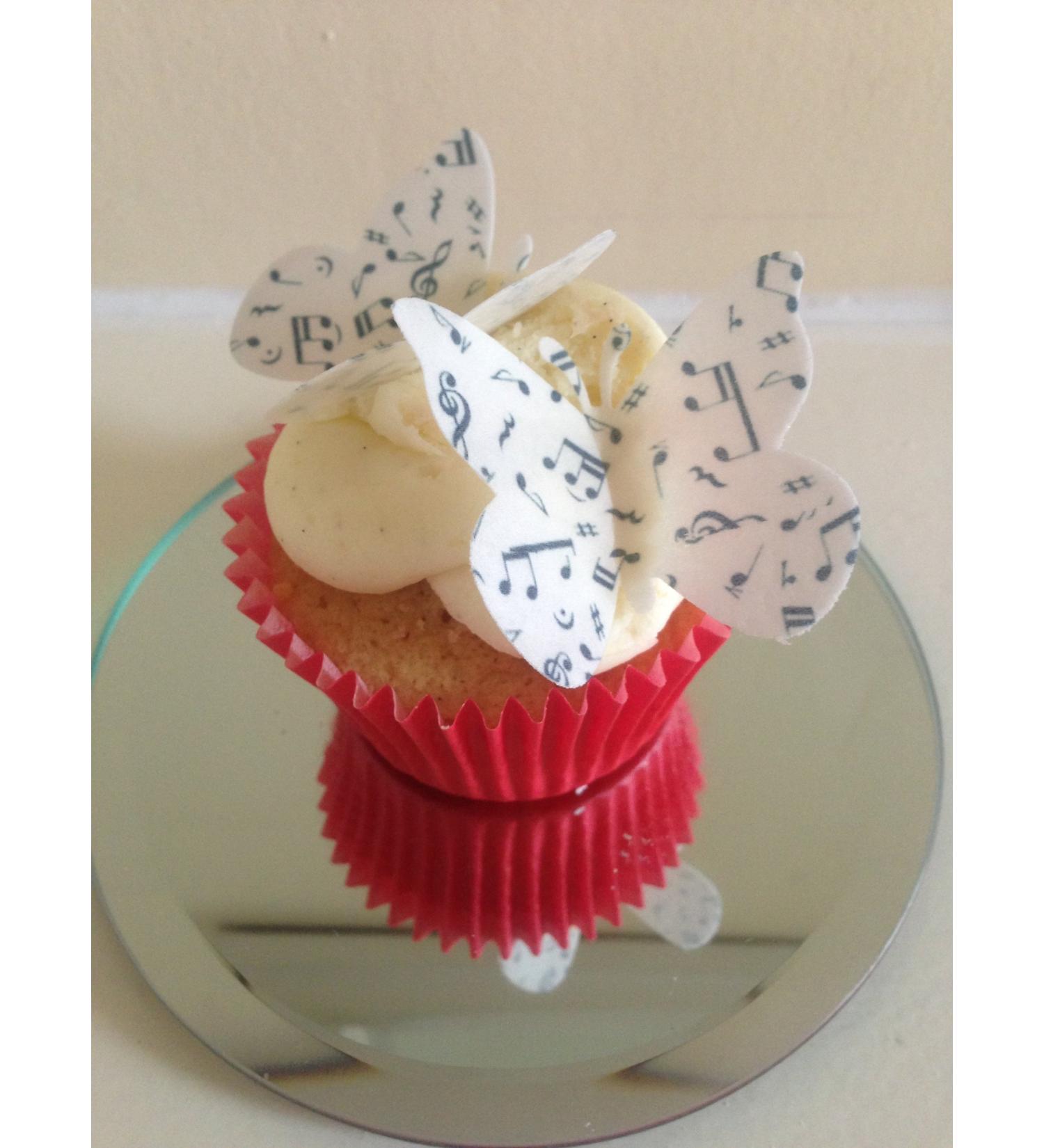 15 pre-cut beautiful large musical notes butterfly edible cup cake topper decorations