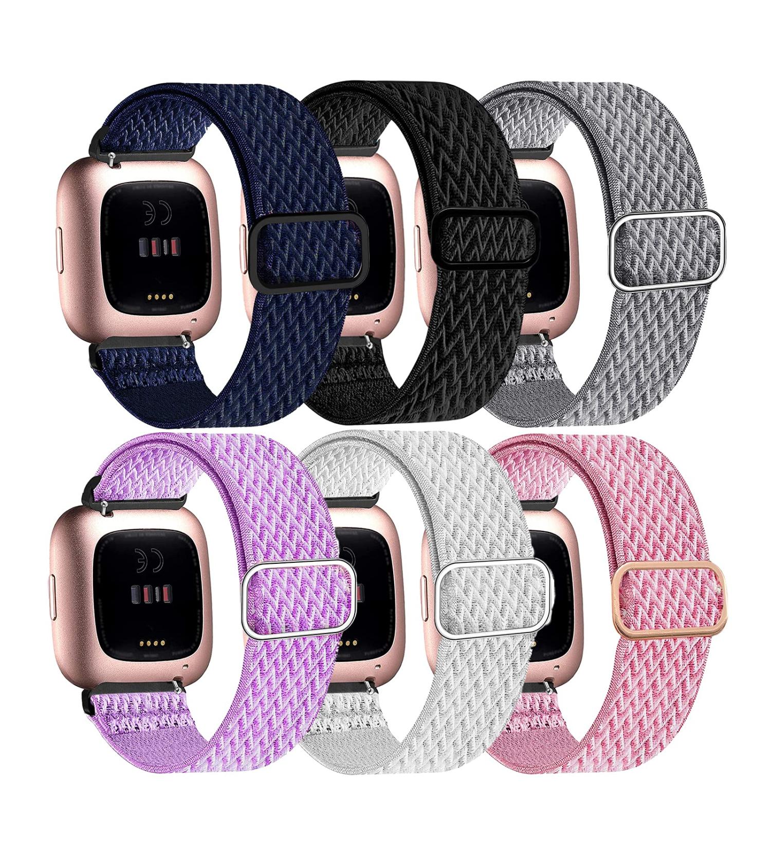 Stretchy Bands Compatible with Fitbit Versa 2 Bands for Women Men  Adjustable Elastic Replacement Wristband for Fitbit Versa 2 / Fitbit Versa / Fitbit Versa Lite / Fitbit Versa SE Black & Dark Blue & Gray & White & Pink &  - Buy Online on GoSupps.com