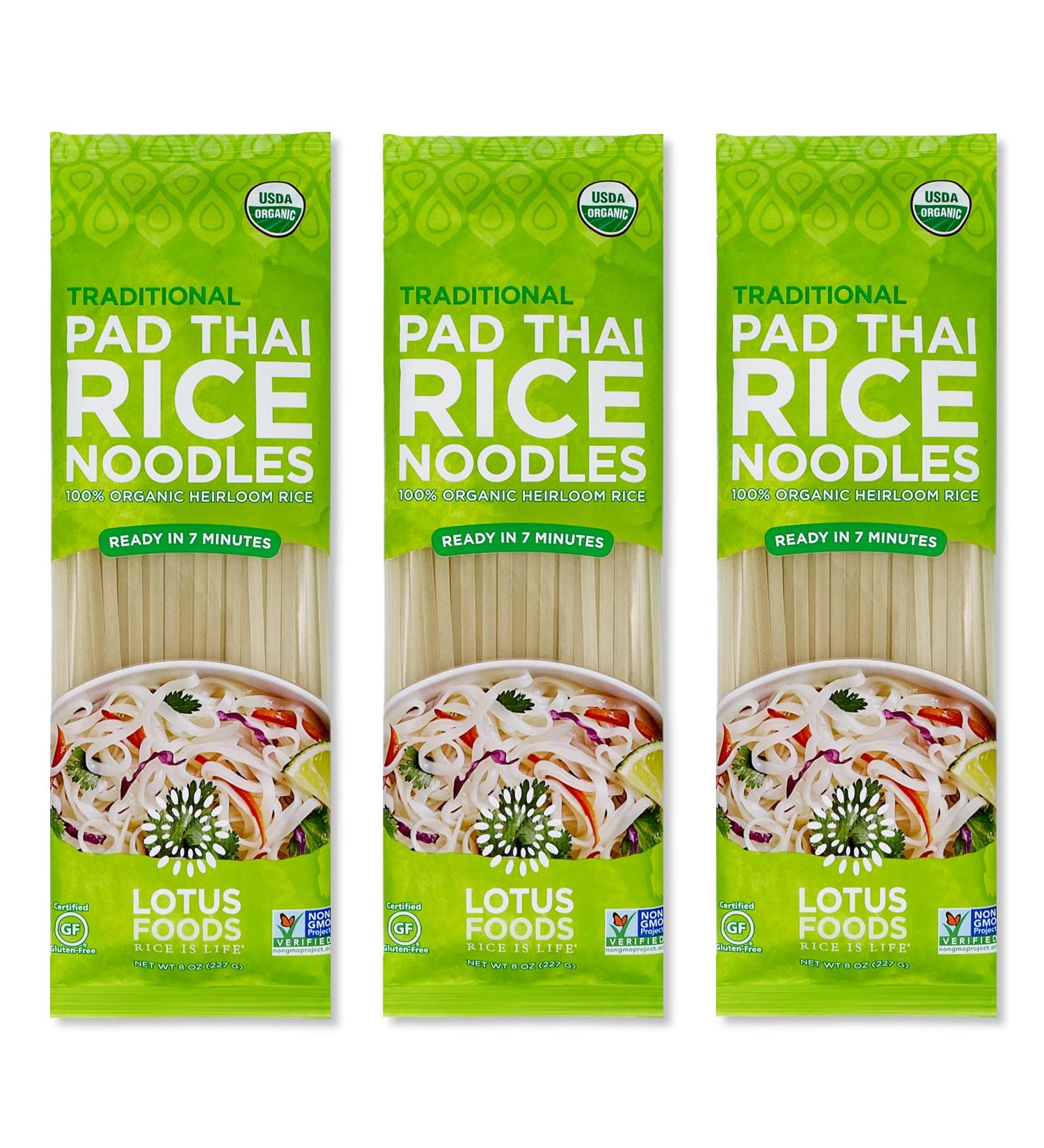 Lotus Foods Organic Pad Thai Rice Noodles - Traditional 3 Pack - Buy Online on GoSupps.com
