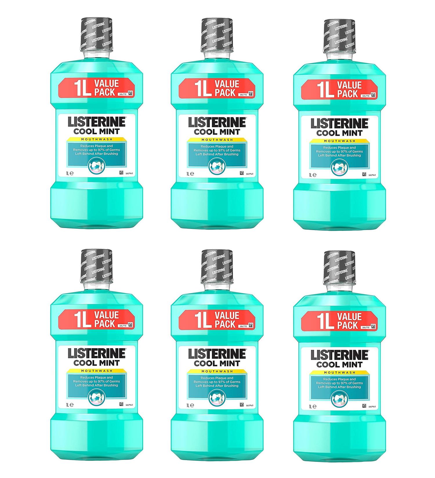 Buy Listerine Antibacterial Mouthwash Cool Mint - 1 Litre | International Shipping Available - Buy Online on GoSupps.com