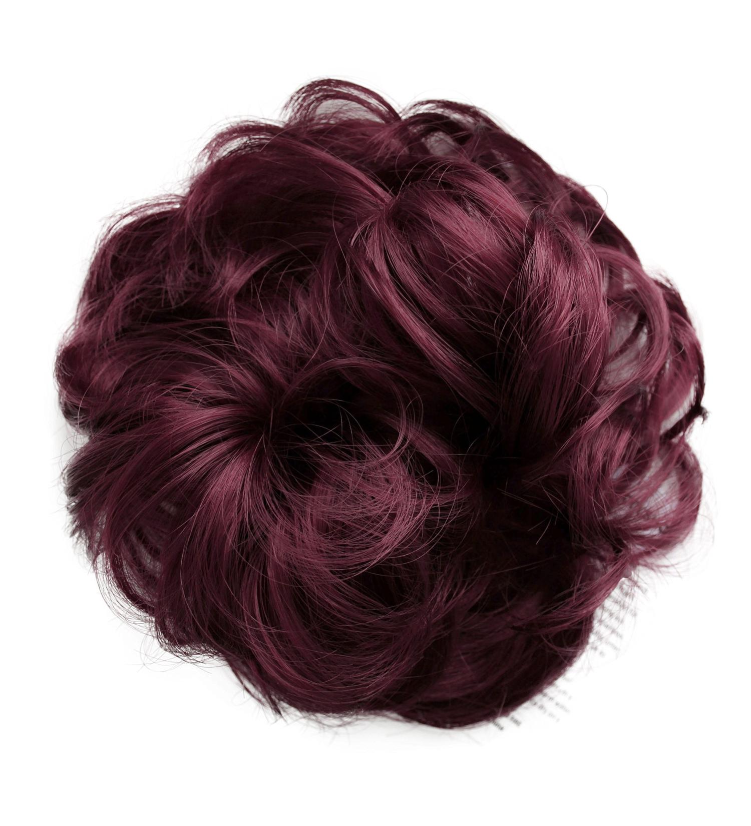 CAISHA by PRETTYSHOP Voluminous Messy Scrunchie Bun in Wine Red G27A | Heat-Resistant Synthetic Fibres for Wavy Hairpiece - Buy Online on GoSupps.com
