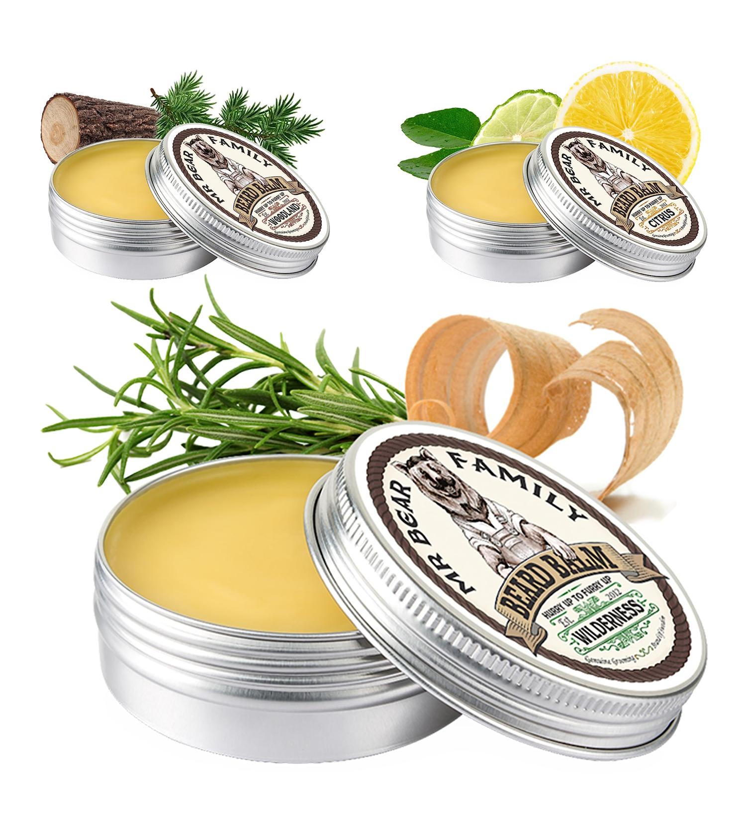MR Bear Family Wilderness Beard Balm - 60ml - Natural Mustache & Beard Styling with Shea Butter Jojoba Oil and Beeswax - International Shipping Available - Buy Online on GoSupps.com