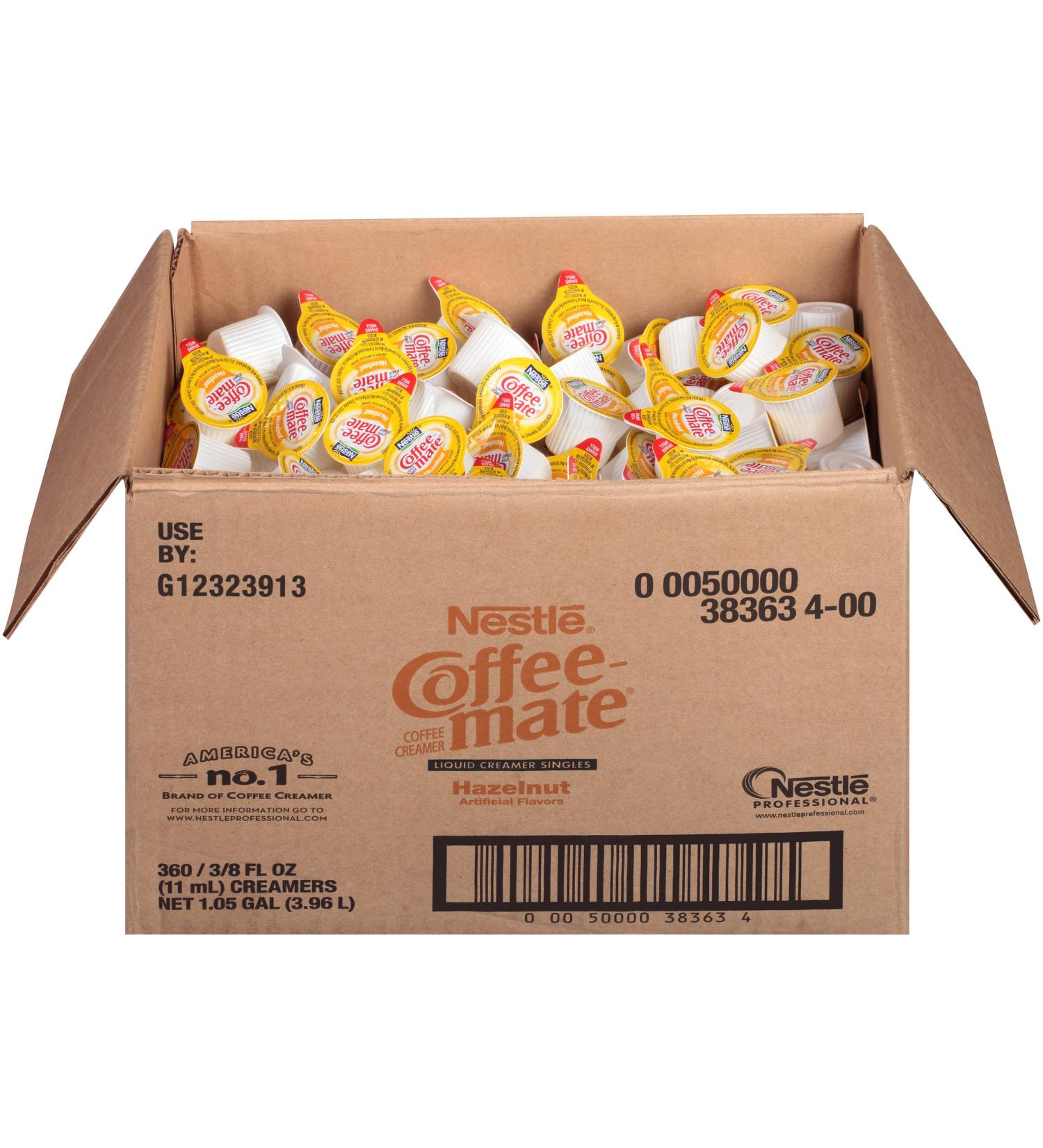Nestle Coffee mate Hazelnut Liquid Creamer Singles - Box of 360 Singles - Buy Online on GoSupps.com