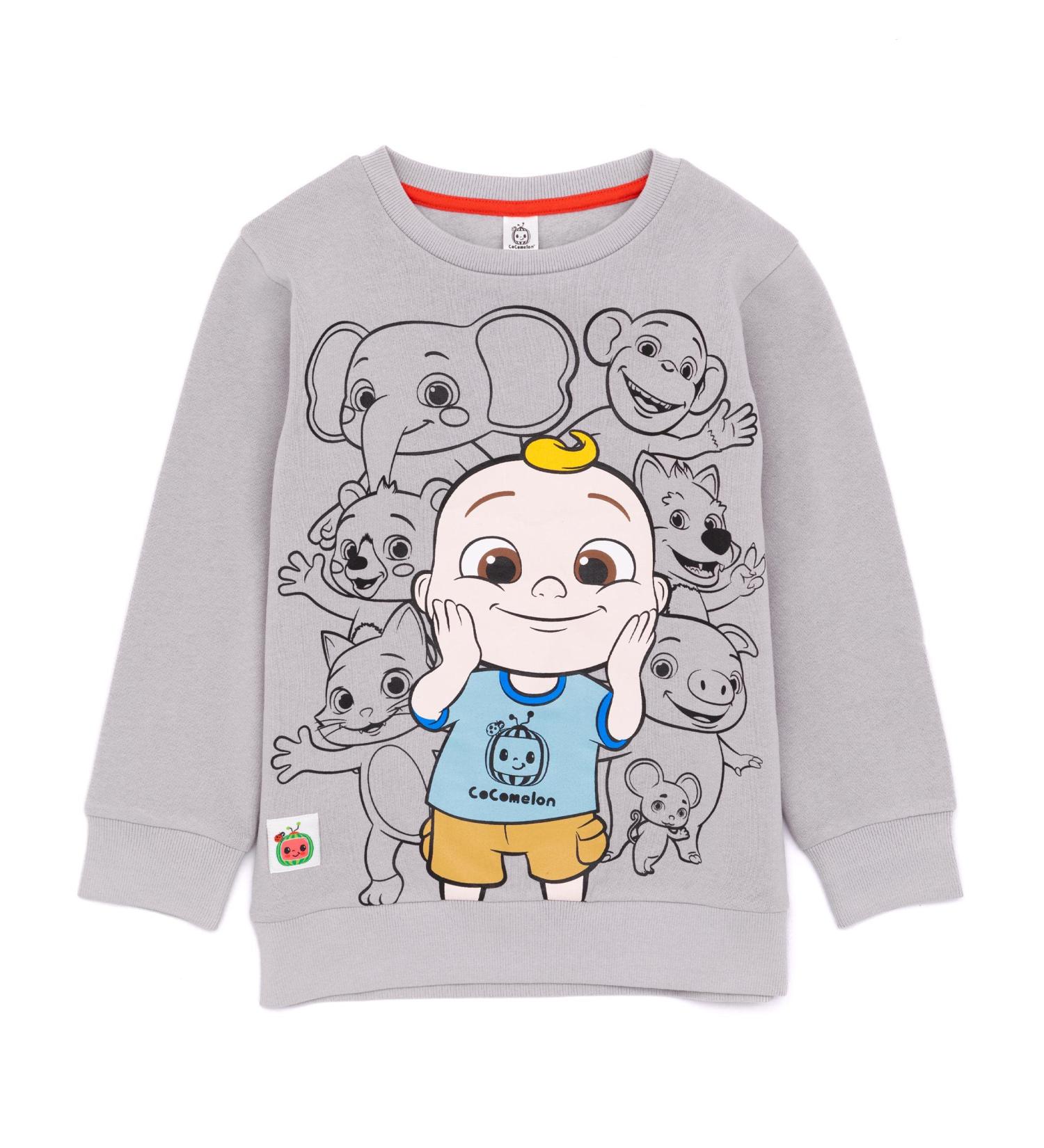 CoComelon Kids Sweatshirt | Ello Pepe Boba Kiki Animal Characters Sweater | Nursery Rhyme Education Songs | Grey, 5-6 Years - Buy Online on GoSupps.com