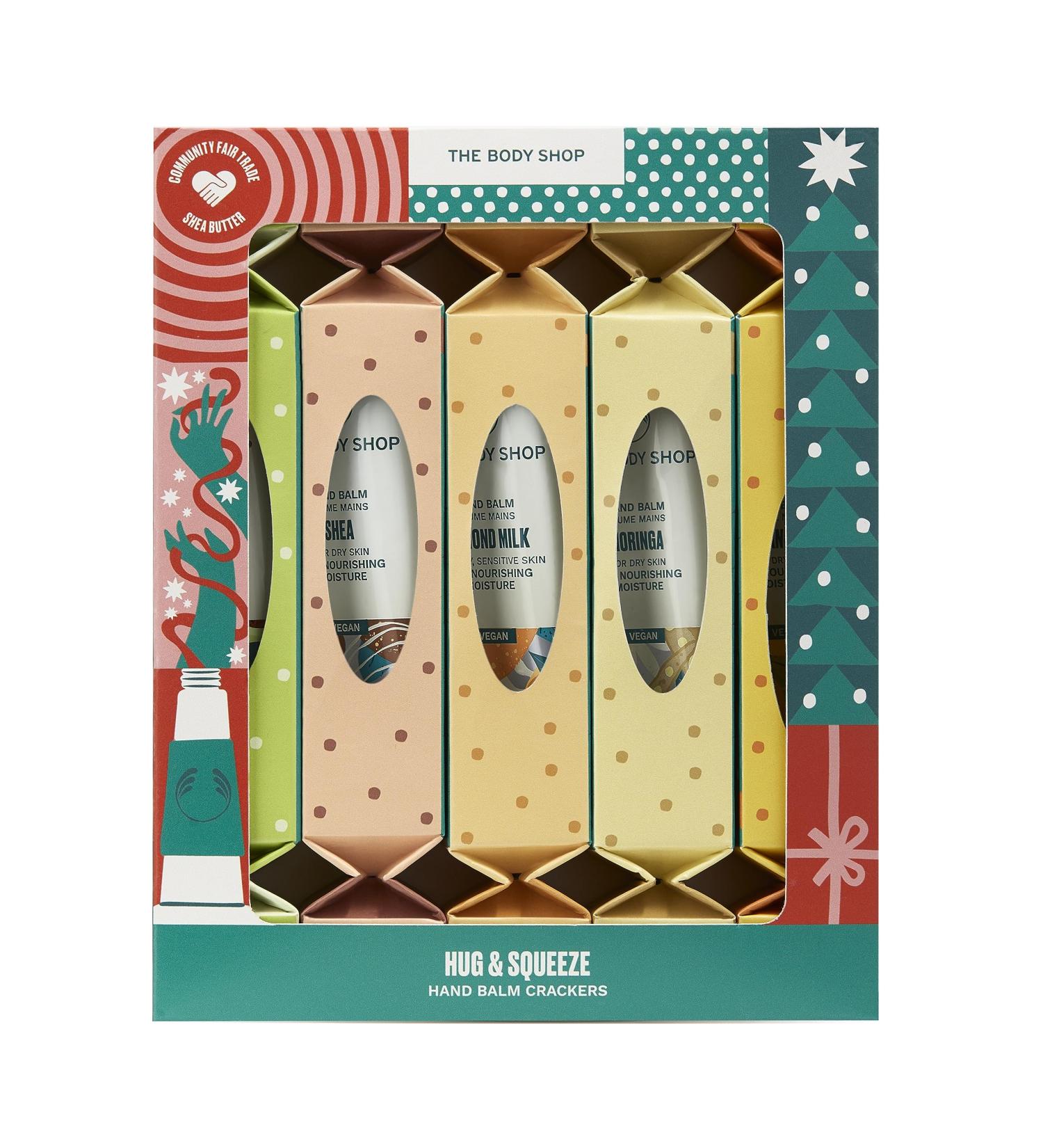 The Body Shop Hug & Squeeze Hand Balm Holiday Gift Set - Vegan 5-Piece Body Care Collection for International Shipping - Buy Online on GoSupps.com