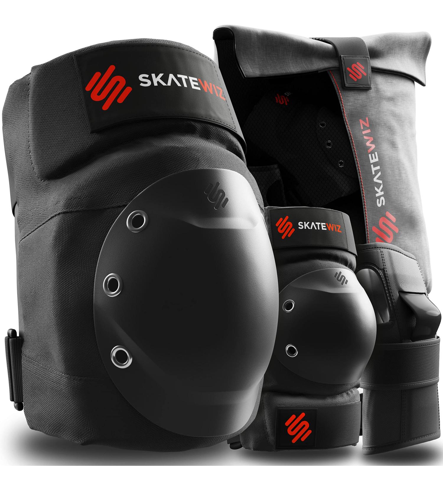 SKATEWIZ Adult Skateboard Pads Set - Elbow Pads and Wrist Guards for Skateboarding, Rollerblading, Scooter, Bicycle - Black M/L - Buy Online on GoSupps.com