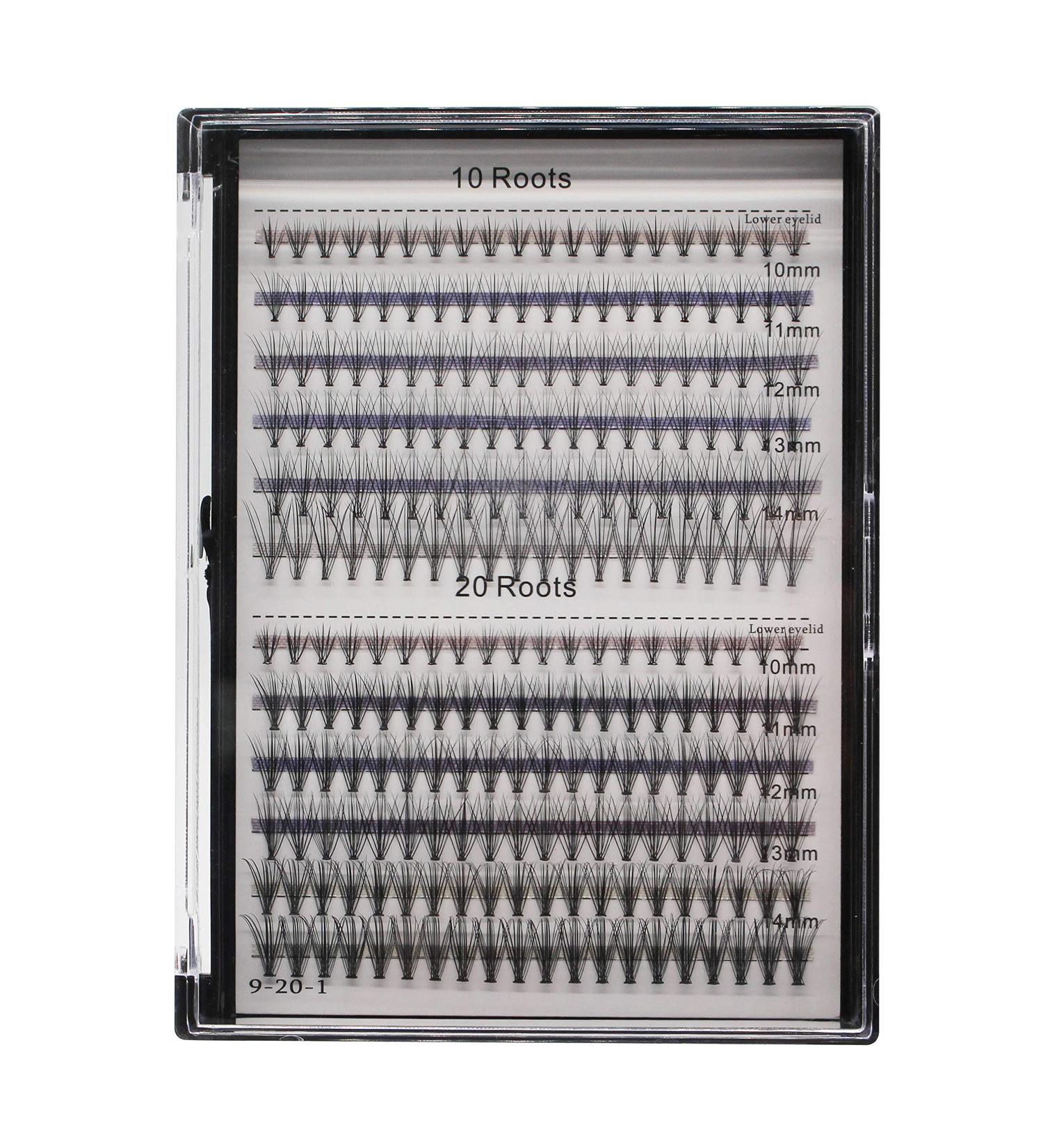 240Pcs Mixed Size Cluster False Eyelashes - Long Individual Fake Eye Lashes Extensions - Soft & Light Volume - 10-14mm - 20 & 10 Roots - Buy Online on GoSupps.com