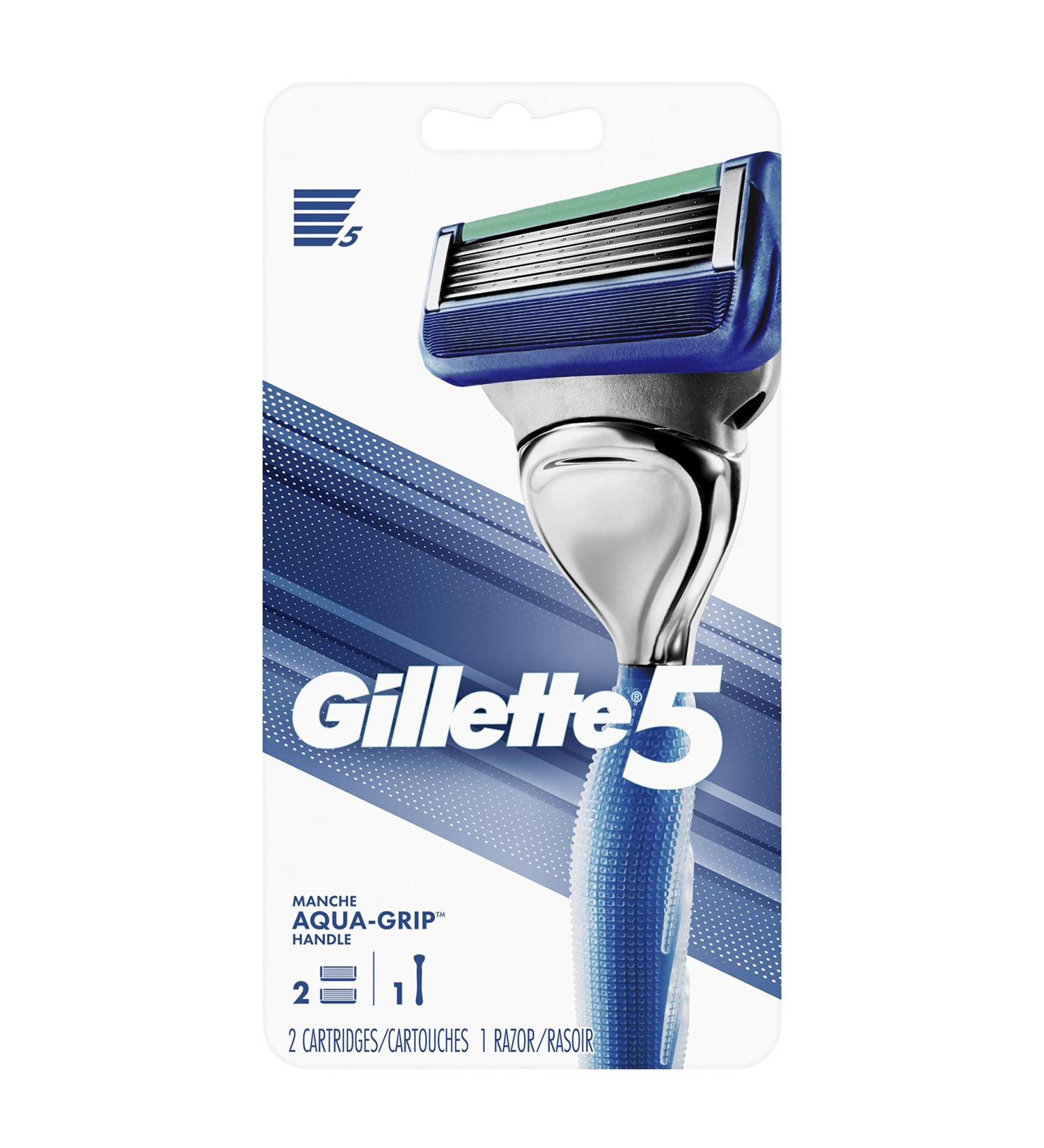 Gillette5 Men's Razor Handle with 2 Refills - Smooth Shave Guaranteed - Buy Online on GoSupps.com