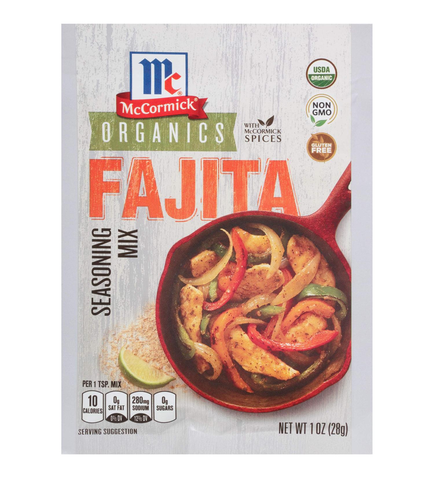 McCormick Organic Fajita Seasoning Mix 1 oz - Flavorful & All-Natural - Buy Online on GoSupps.com