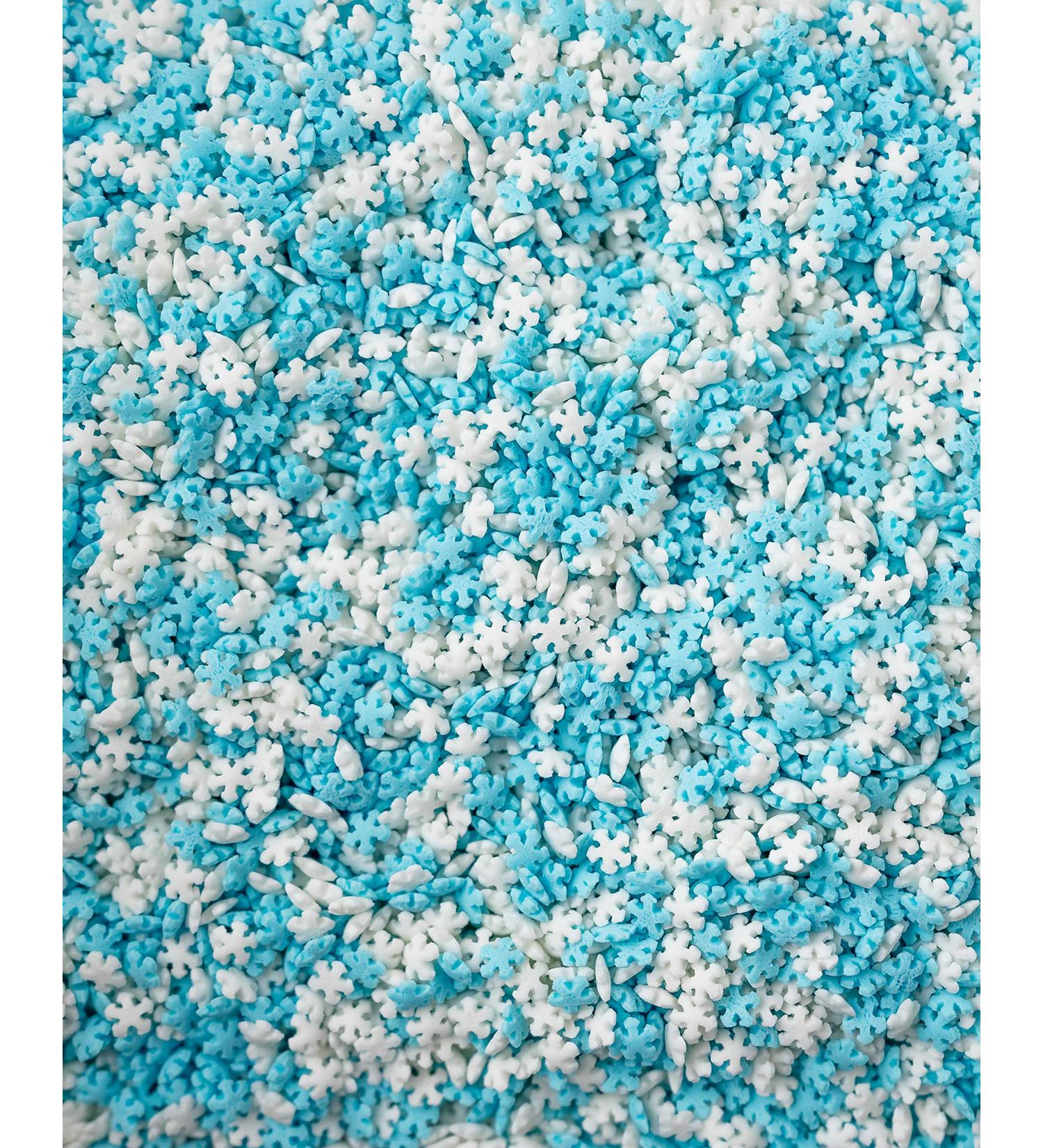 Snowflake Christmas Sprinkles (White Blue or Mixed) 25g (Blue & White Mix)