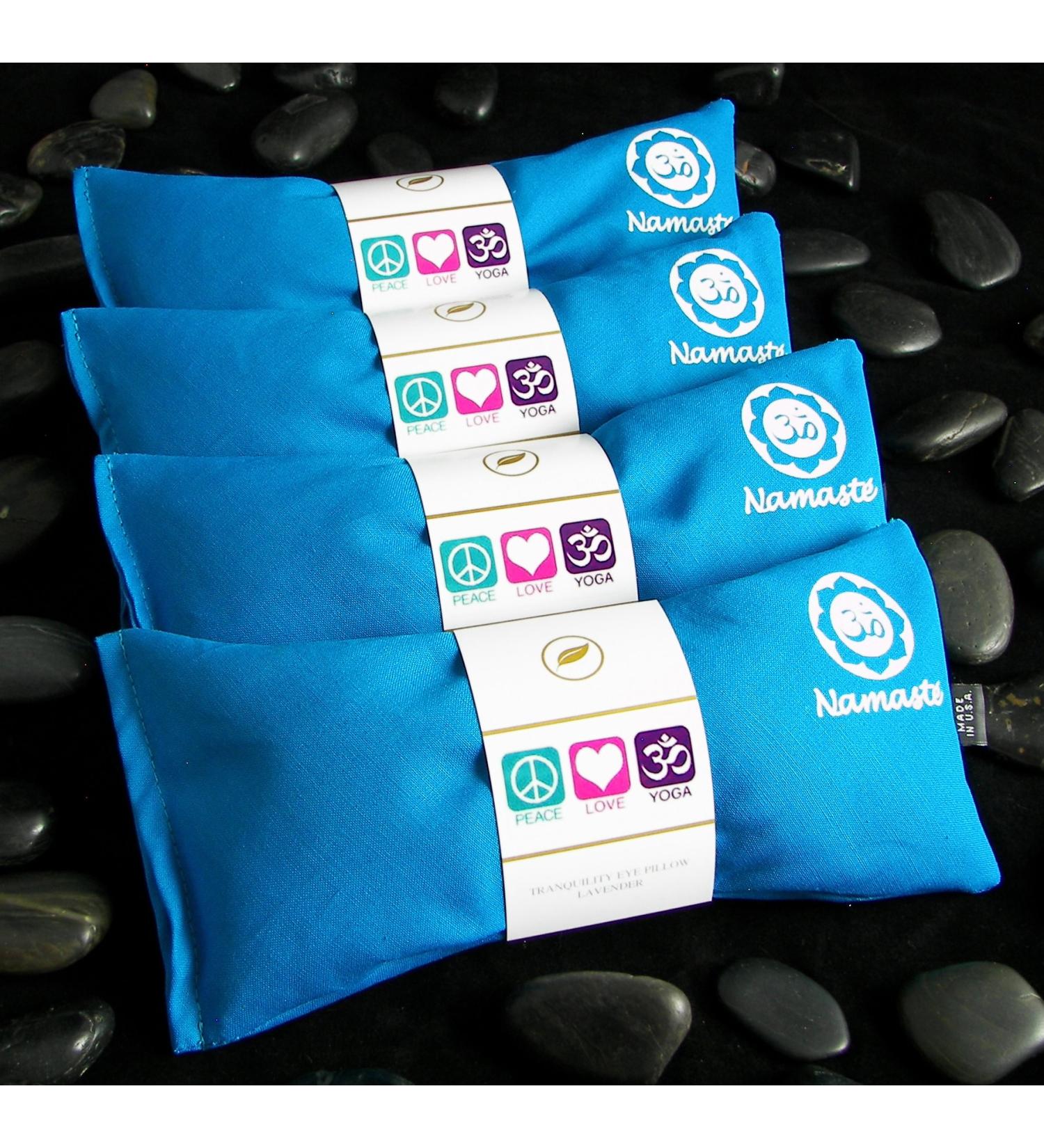 Namaste Yoga Eye Pillows - Set of 4 - Unscented Turquoise Cotton - Buy Online on GoSupps.com