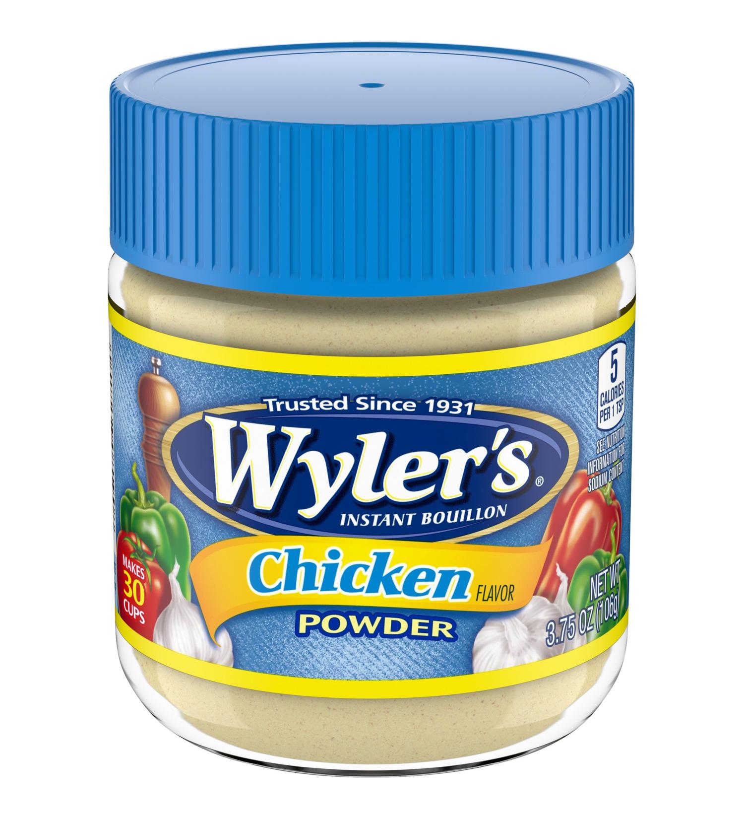 Wylers Instant Chicken Flavored Bouillon Powder - 3.75 oz Jar - Buy Online on GoSupps.com