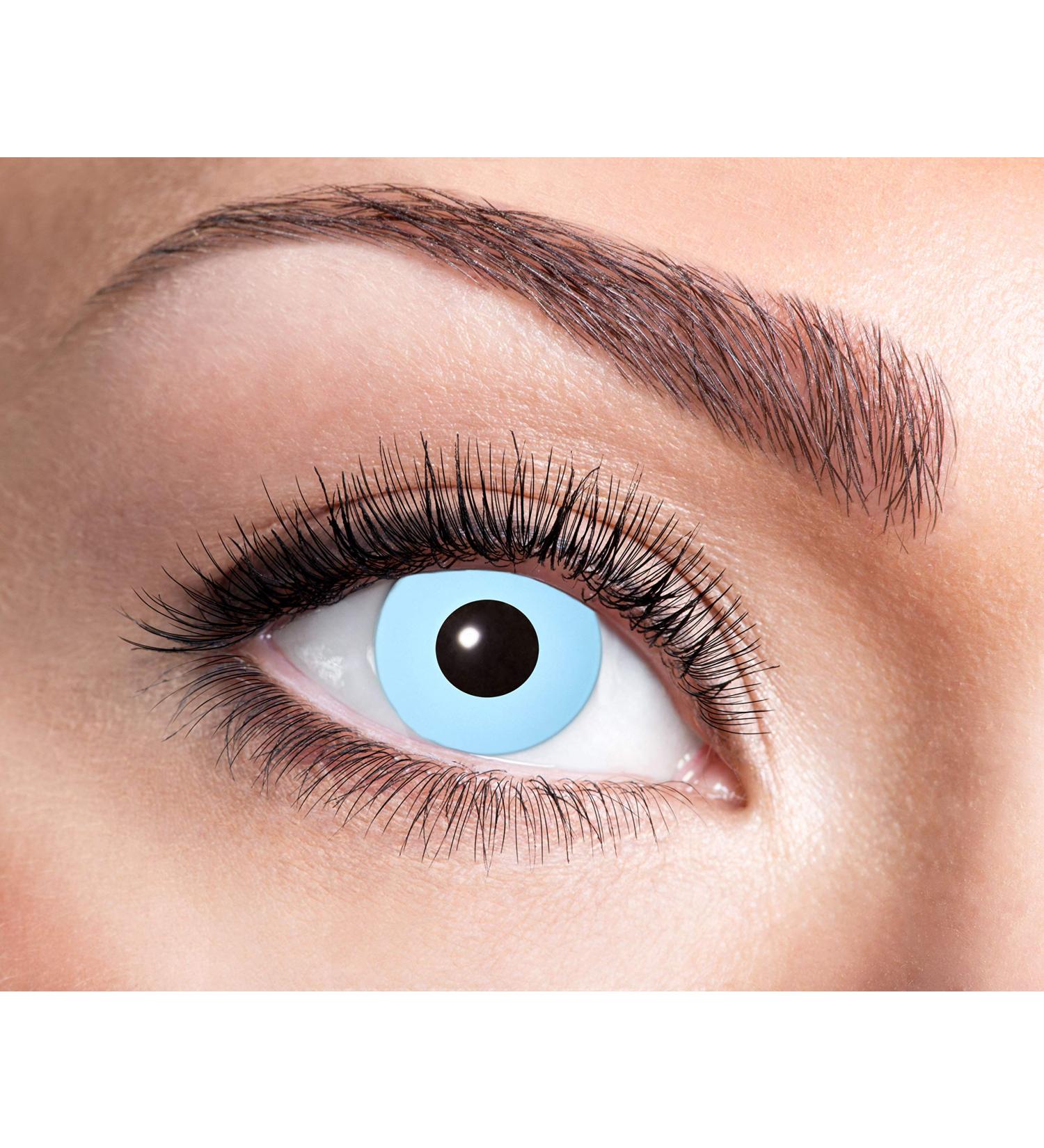 Eyecatcher Ice Blue Colored Contact Lenses - Weekly 1 Pair for Carnival Mardi Gras & Halloween - Buy Online on GoSupps.com