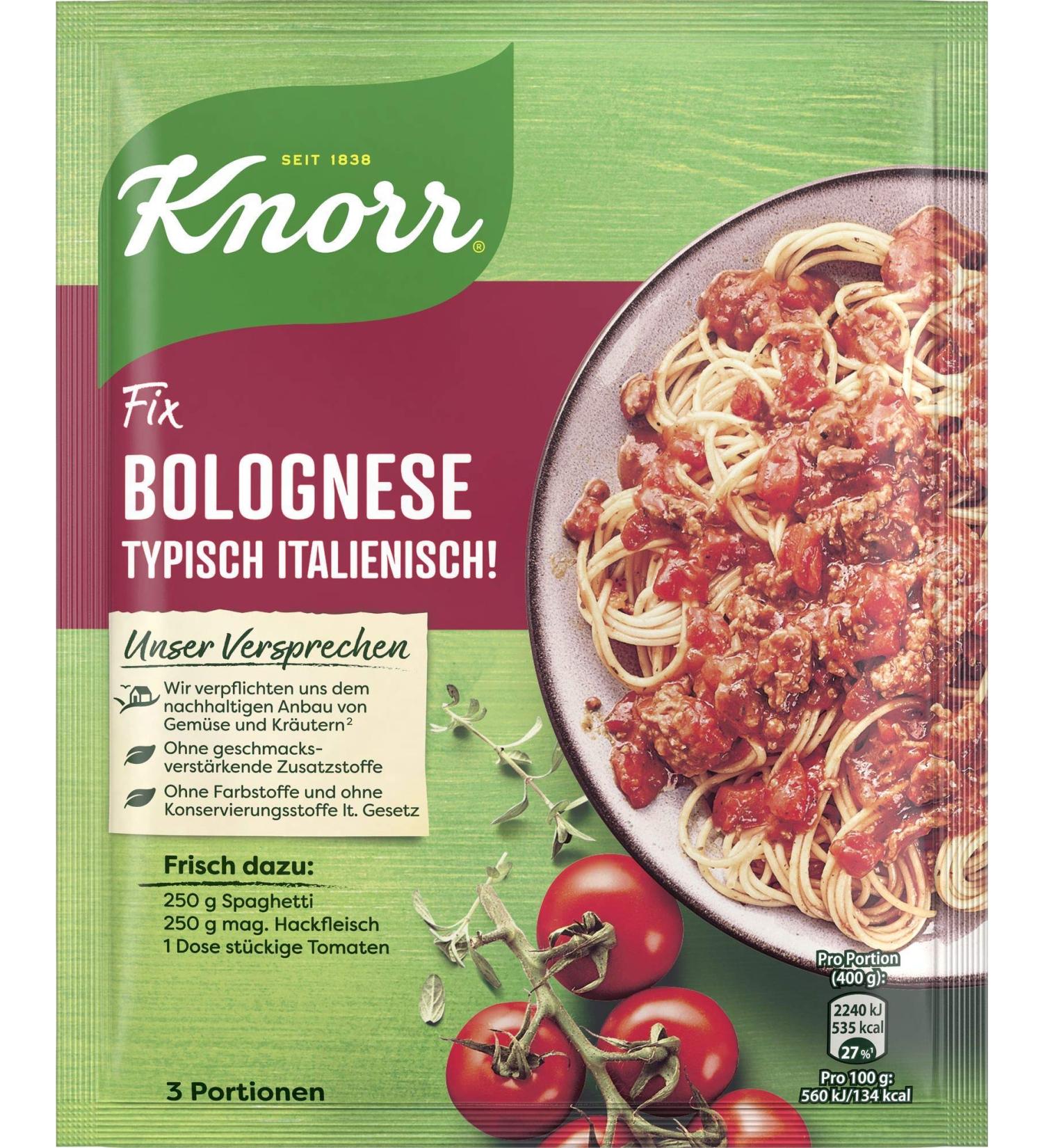 Knorr Bolognese Mixture 42g - Authentic Italian Flavor for Delicious Noodles No Additives - International Shipping Available - Buy Online on GoSupps.com