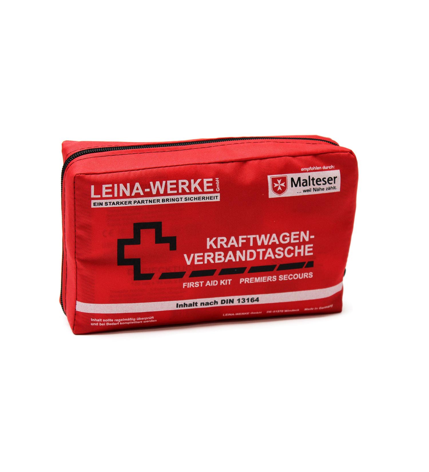 LEINA-WERKE REF 11008 Compact Vehicle First Aid Kit - DIN 13164 Certified Red | International Shipping Available - Buy Online on GoSupps.com