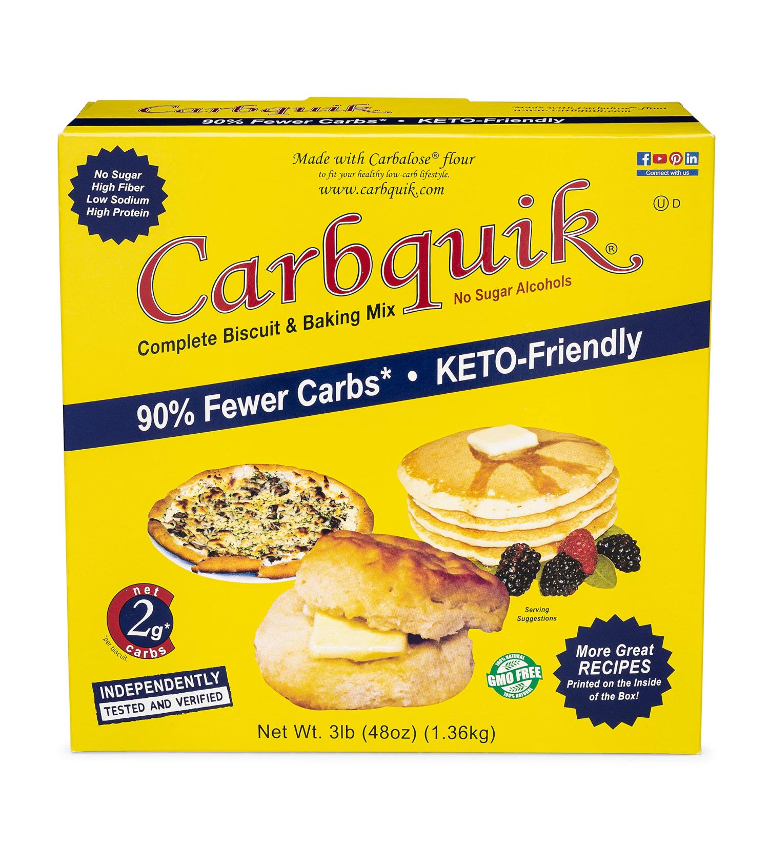 Carbquik 3 lb Biscuit & Baking Mix for Keto Biscuits, Pancakes, Pizza Crust & Bread - No Sugar, Low Carb, Nut Free - Keto Friendly Substitute - Wheat 3 Pound Pack - Buy Online on GoSupps.com