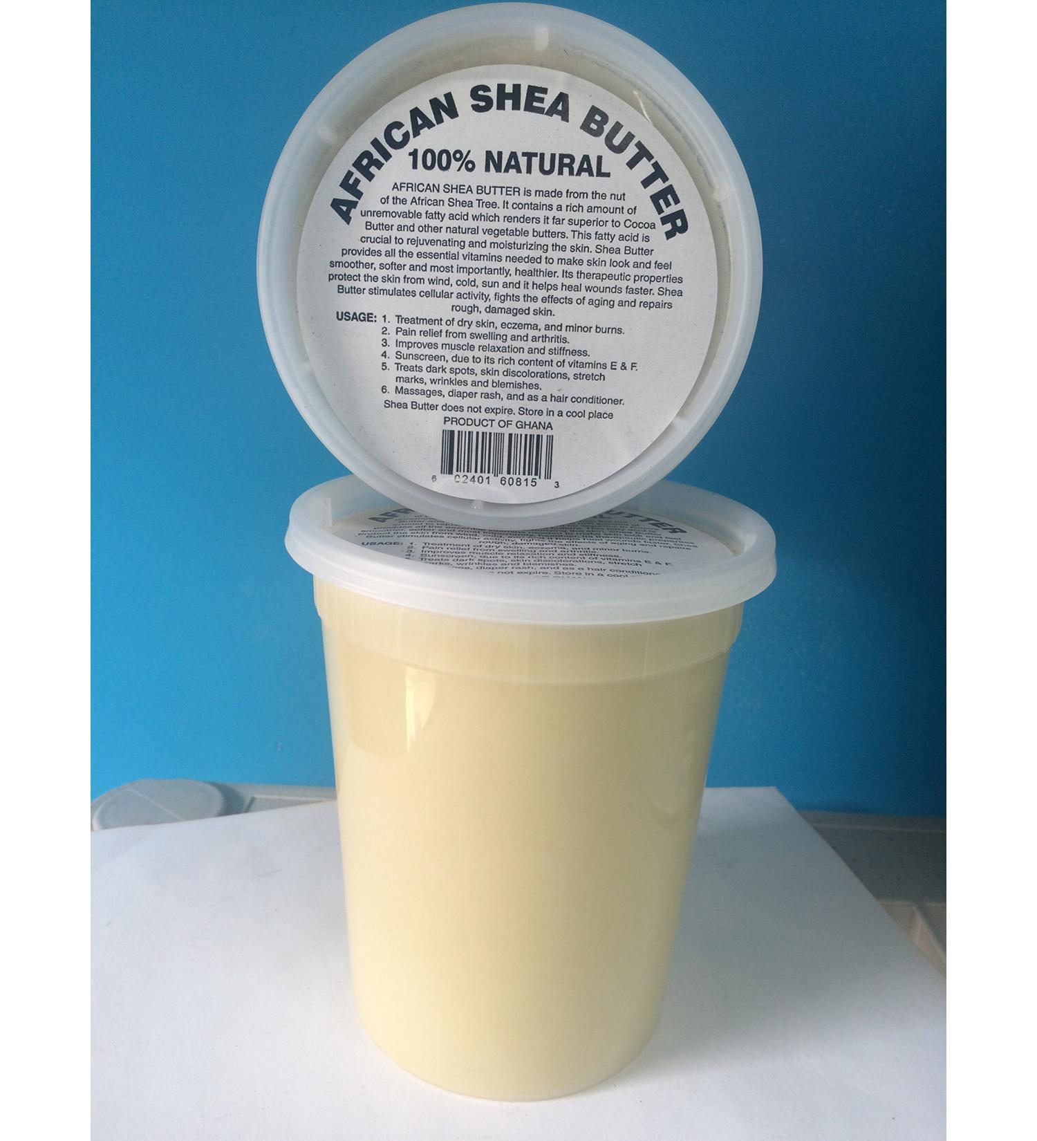 afrikaimports African Shea Butter  100% Natural  32 oz  White White 2 Pound (Pack of 1)