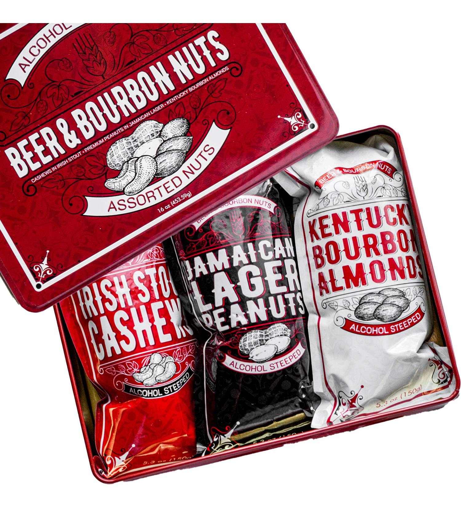 Nuts Gift Basket for Men - Flavored Cashews, Almonds & Peanuts - Unique Mixed Nuts Tin Gift Box - Perfect Snack Basket for Dad - 1lb - Buy Online on GoSupps.com