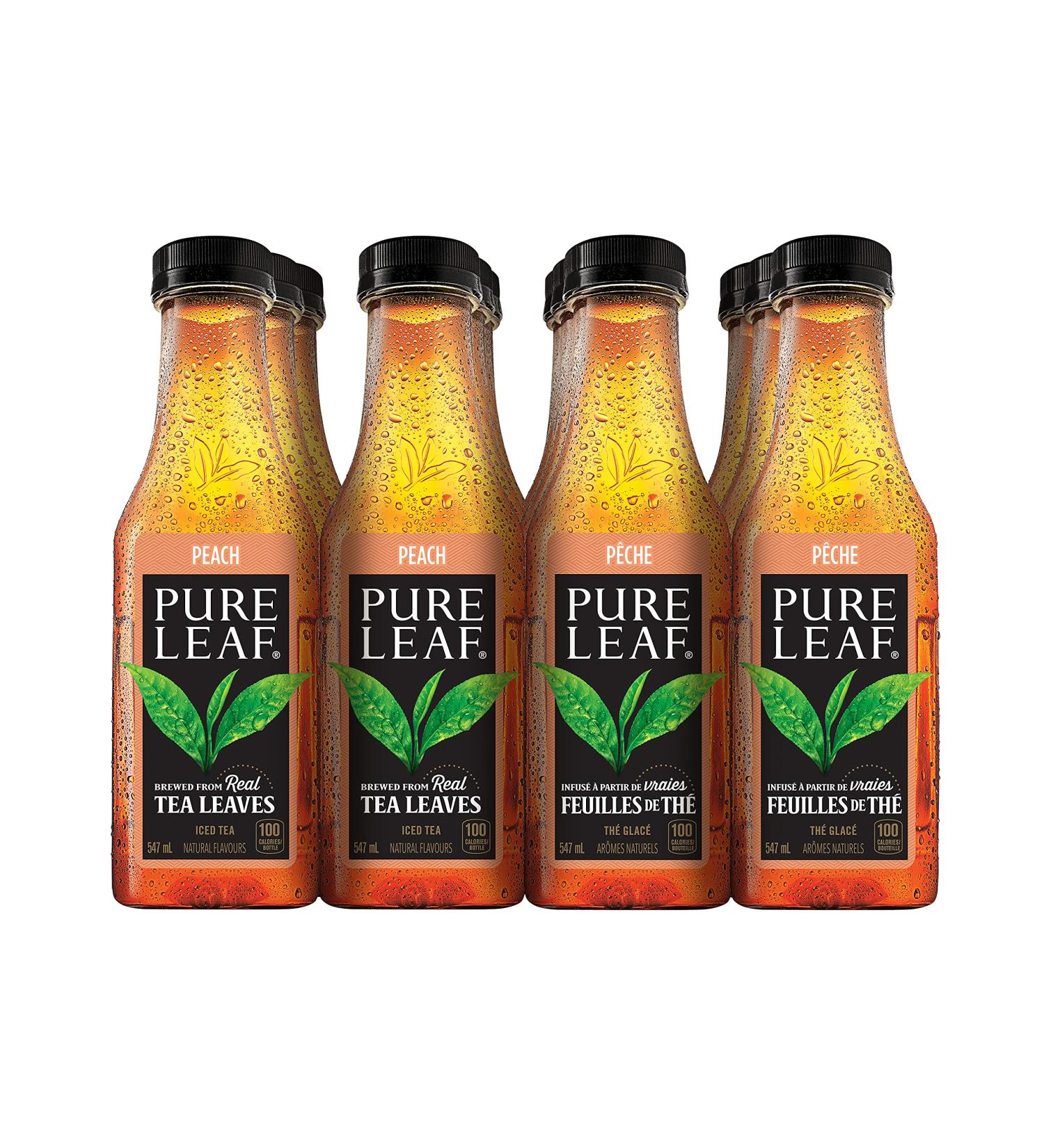 Pure Leaf Peach Iced Tea 547 mL Bottles 12 Pack - Buy Online on GoSupps.com