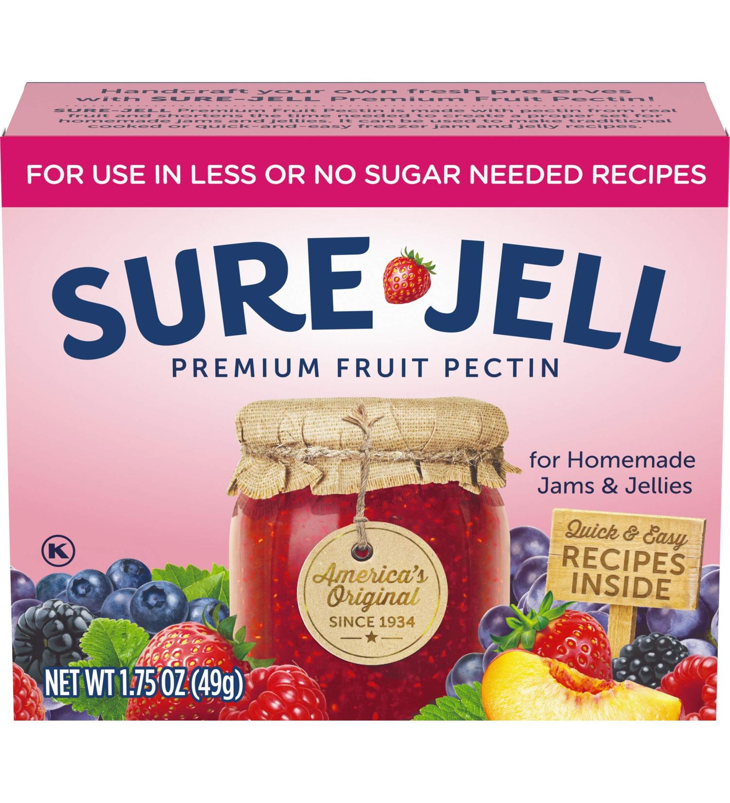 Sure-Jell Premium Light Fruit Pectin (1.75 oz Box) - Perfect for Making Delicious Jams and Jellies - Buy Online on GoSupps.com