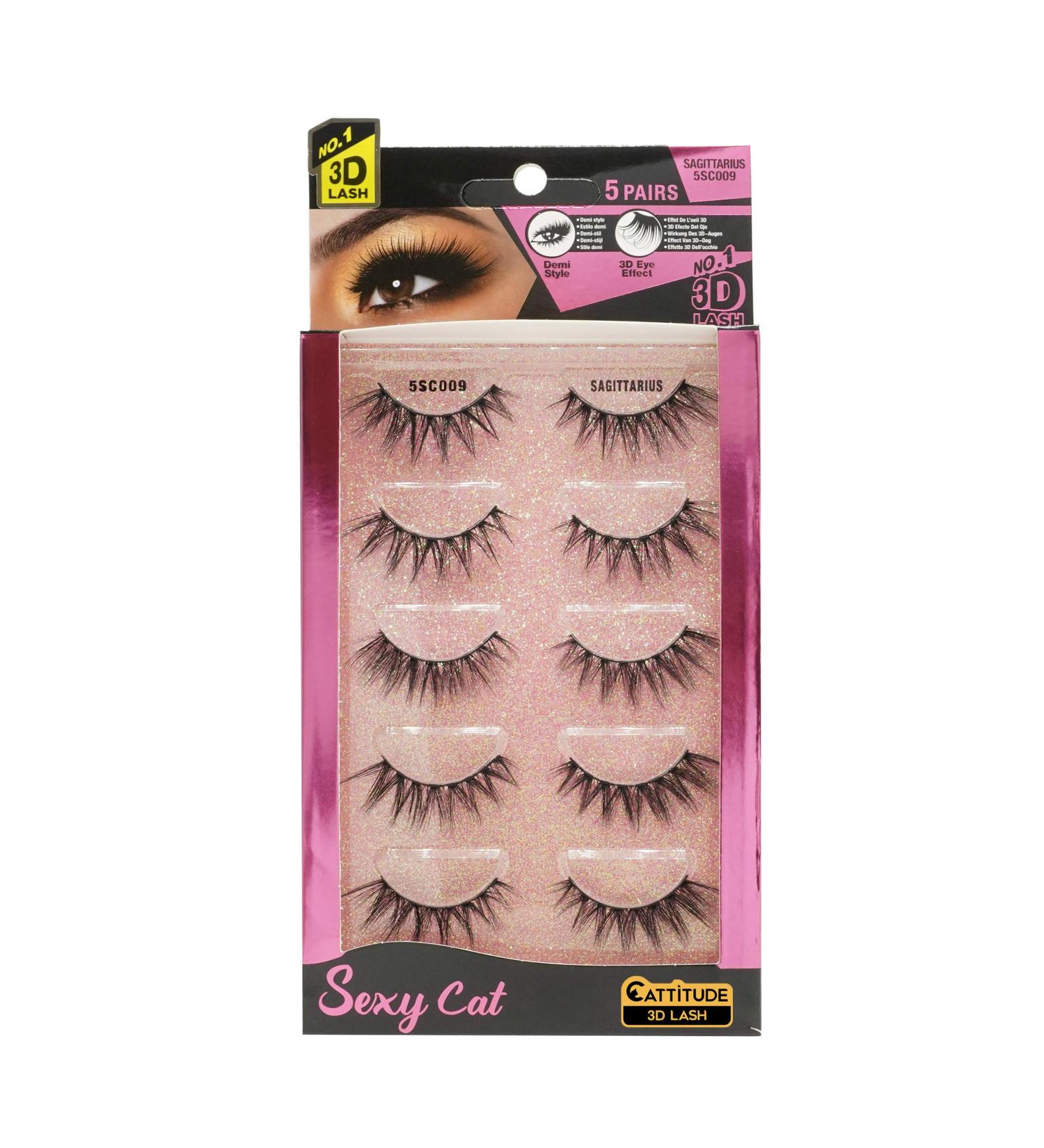 EBIN NEW YORK Cattitude 3D Lash 5 Pair - Dramatic High Volume & Extreme Length for Sagittarius Women - Buy Online on GoSupps.com