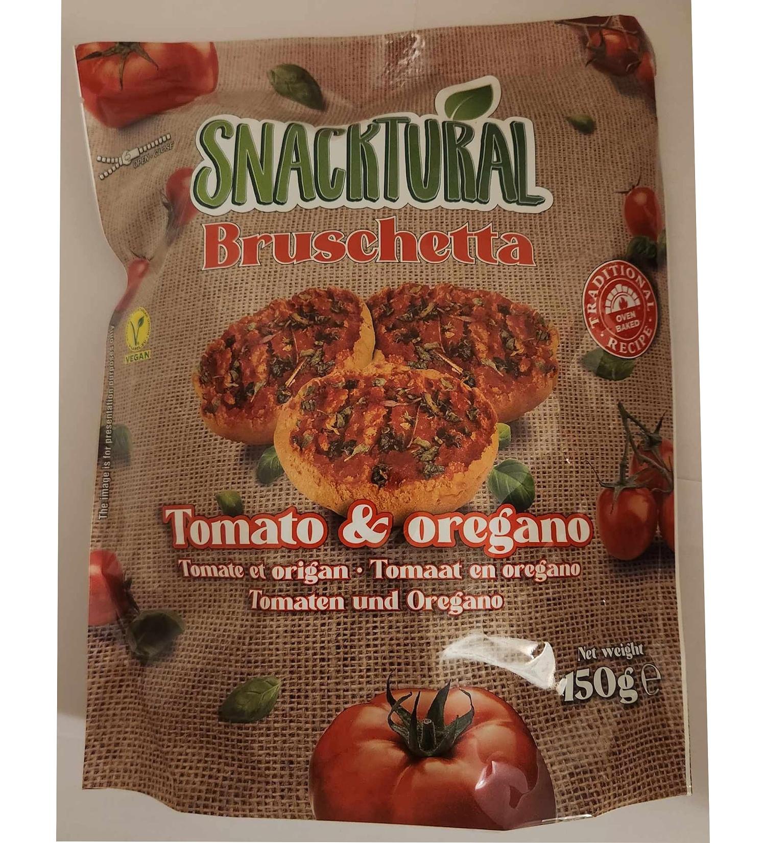 Bruschetta snack Tomato & oregan. Ideal for salads Vegan