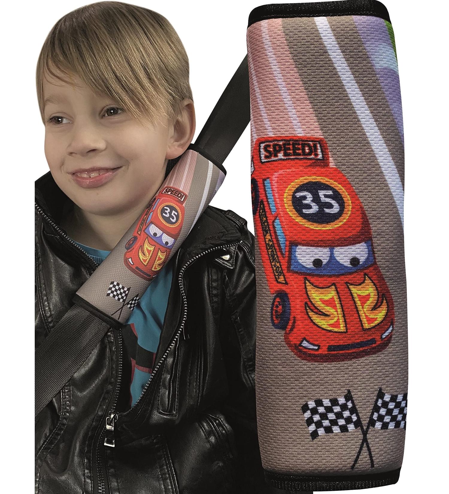 HECKBO Kids Car Seat Belt Pads - Racing Car Design | Seat Belt Protectors for Kids and Babies | Ideal for Booster Seats and Bicycle Racing | 1 Piece - Buy Online on GoSupps.com