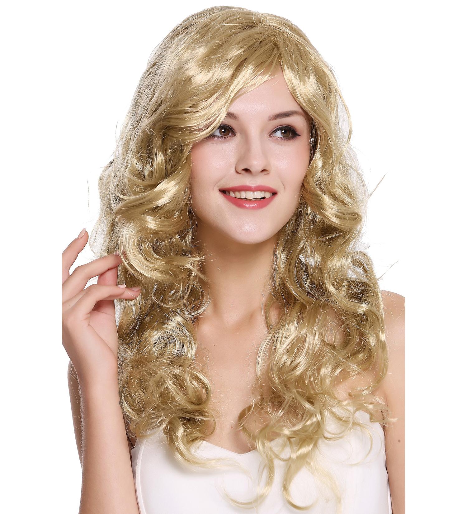 WIG ME UP DEC37-ZA89 | Long Blonde Wavy Curly Wig for Ladies | Perfect for Carnival & Mardi Gras | 65 cm Sexy Side Parting - Buy Online on GoSupps.com