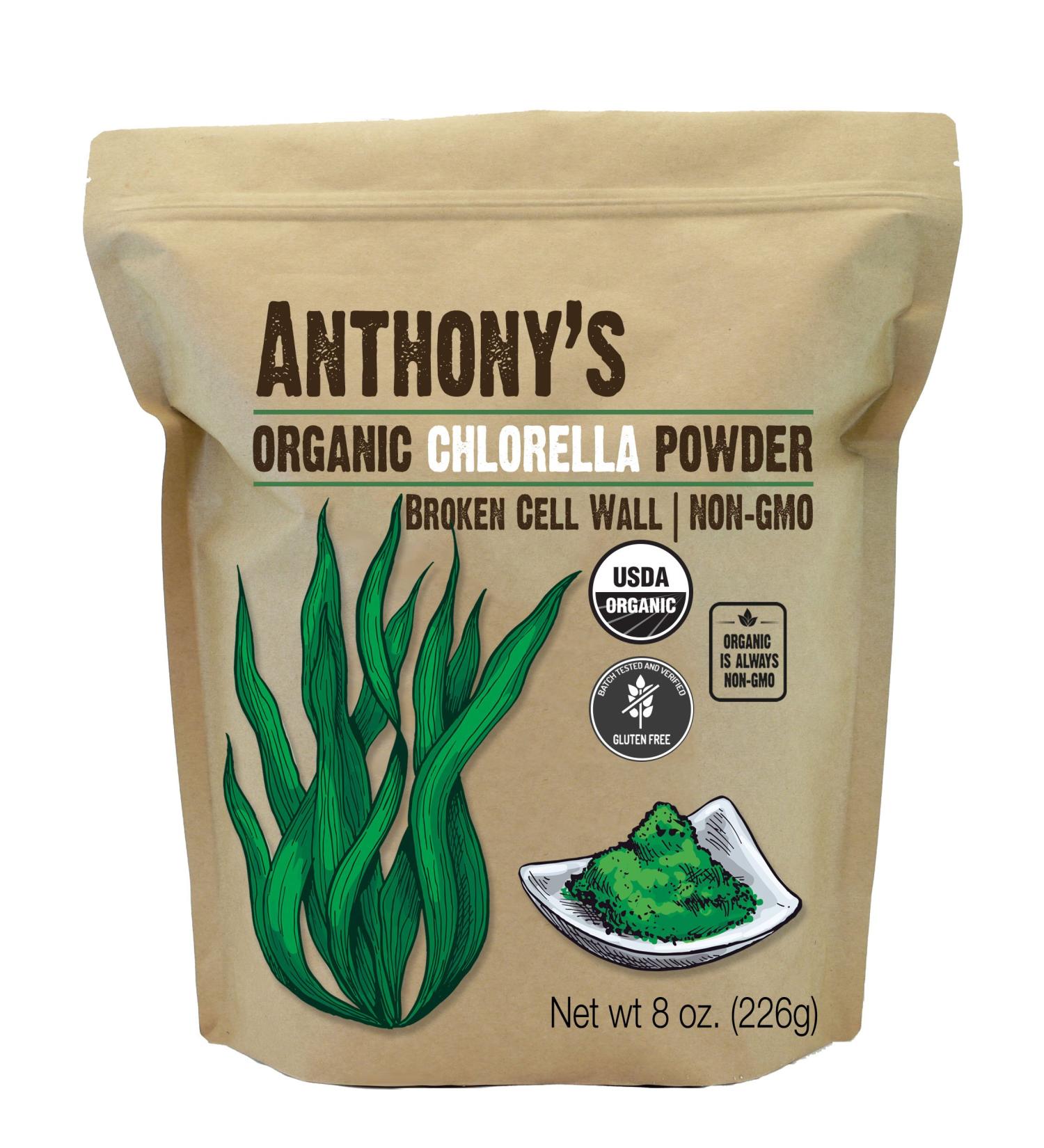 Anthony's Organic Chlorella Powder 8 oz - Non GMO, Gluten Free, Broken Cell Wall - Buy Online on GoSupps.com