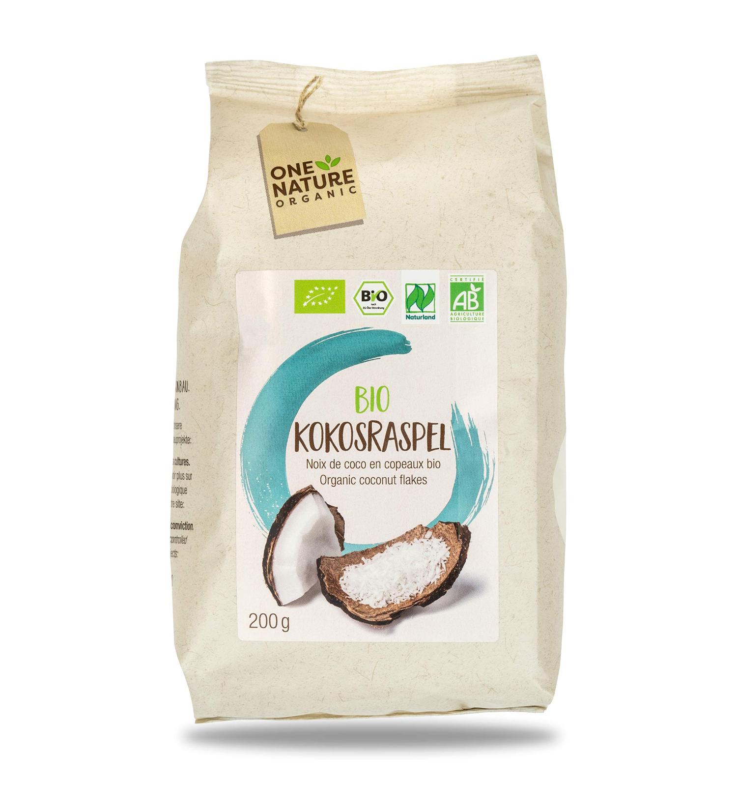 ONE NATURE Organic Coconut Flakes - Pack of 6 (6 x 200g) | Premium Quality Vegan & Gluten-Free Snack for Baking & Cooking - Buy Online on GoSupps.com