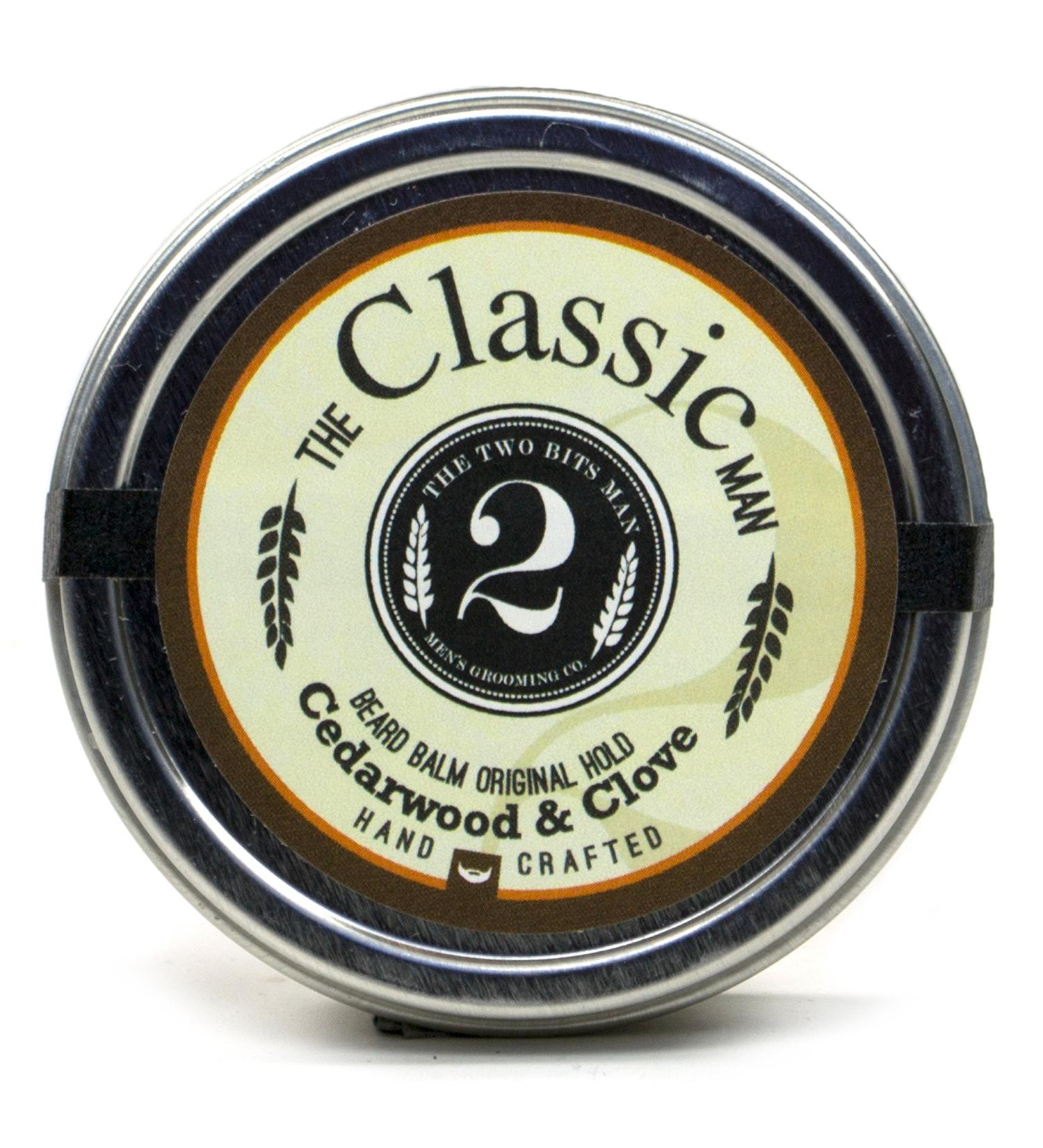 The Classic Man Beard Balm- Cedarwood and Clove - Essential Oil Scented Beard Conditioner and Styling Balm by The 2Bits Man (2 oz.)