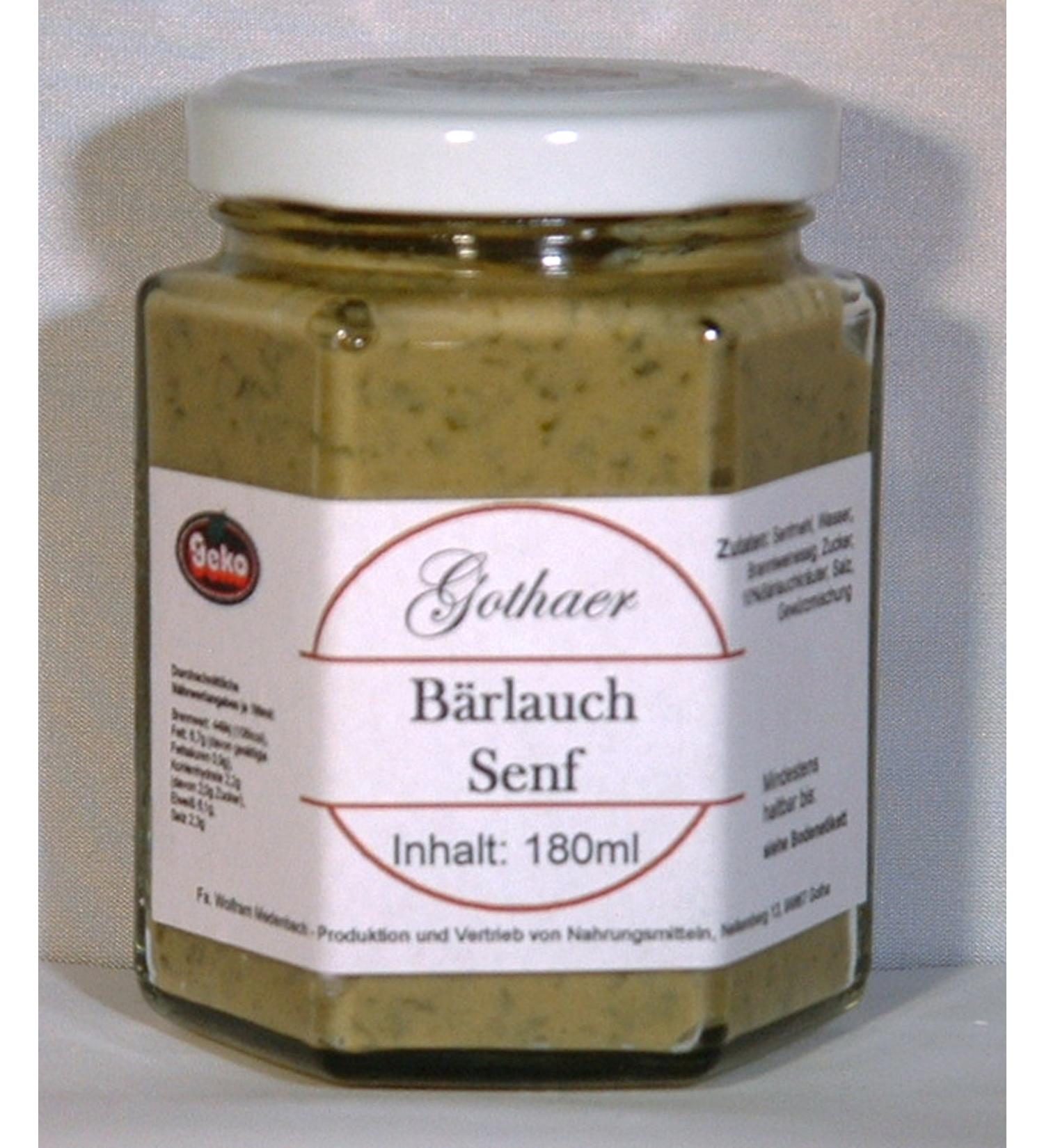 Geko Original Gothaer-Senf in a 180ml hexagonal glass Original packaging Available in variants (lauch-Soutarde bleu)